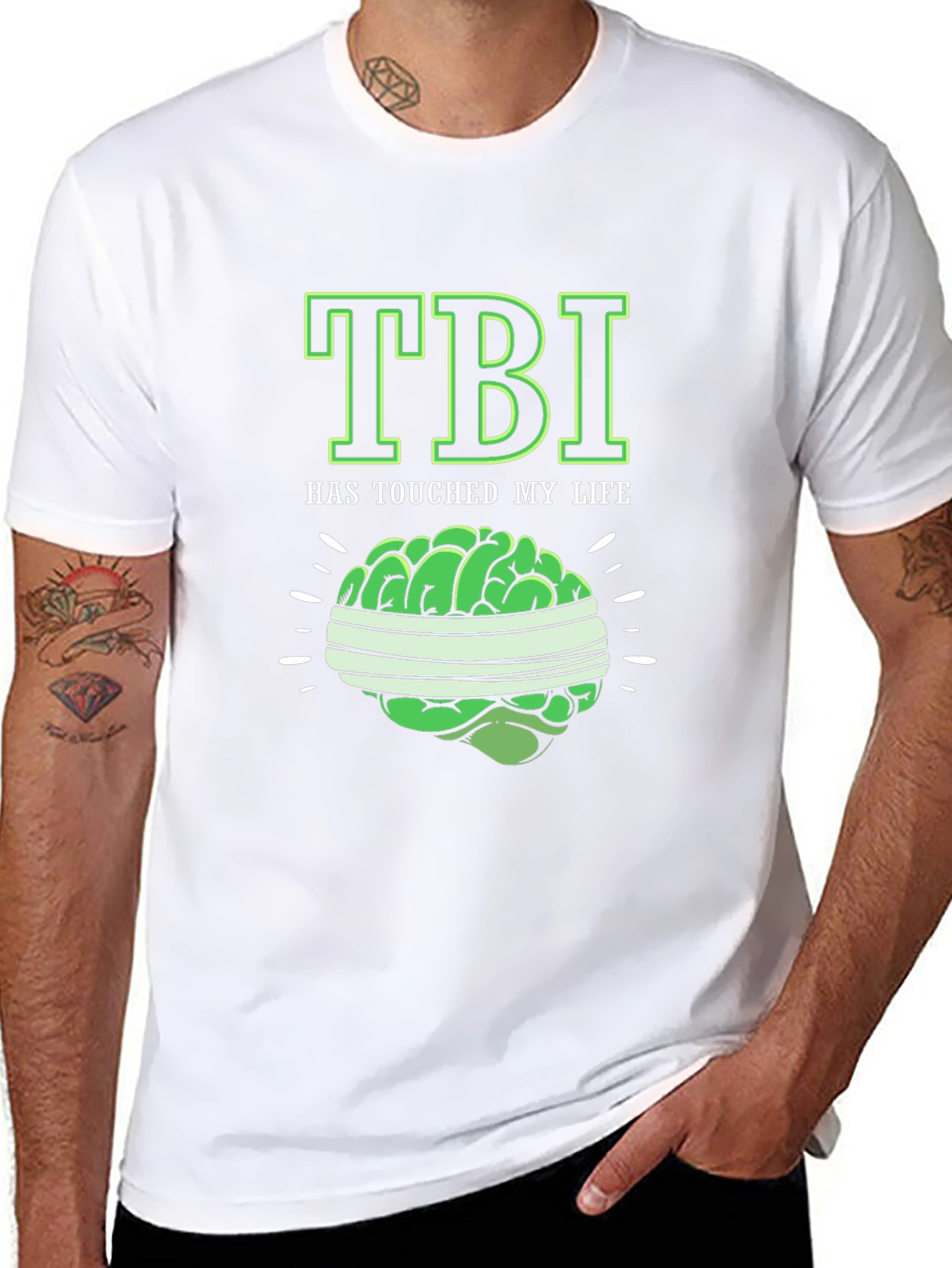 TBI Awareness Black T-Shirt Brain Injury Tee