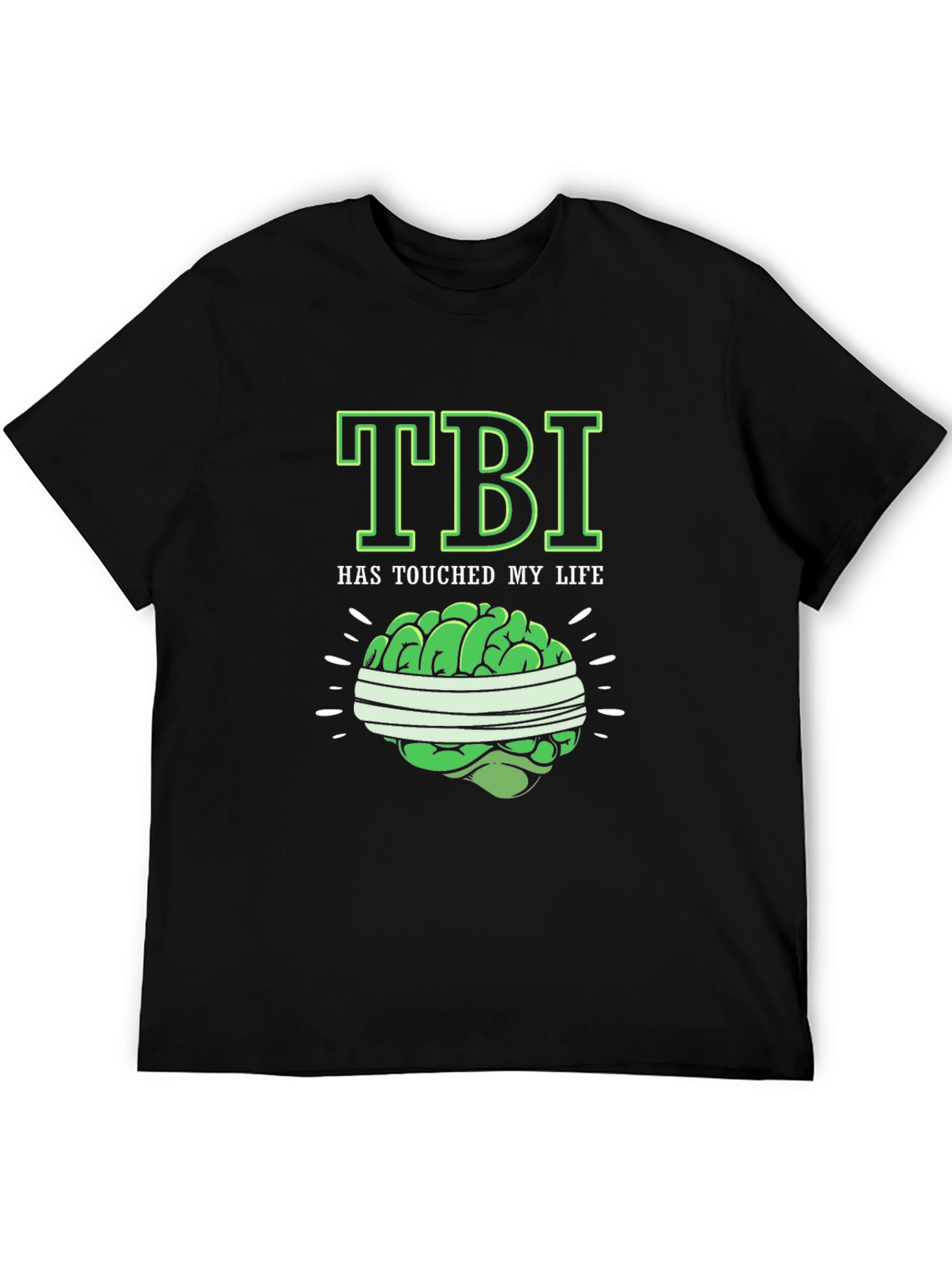TBI Awareness Black T-Shirt Brain Injury Tee