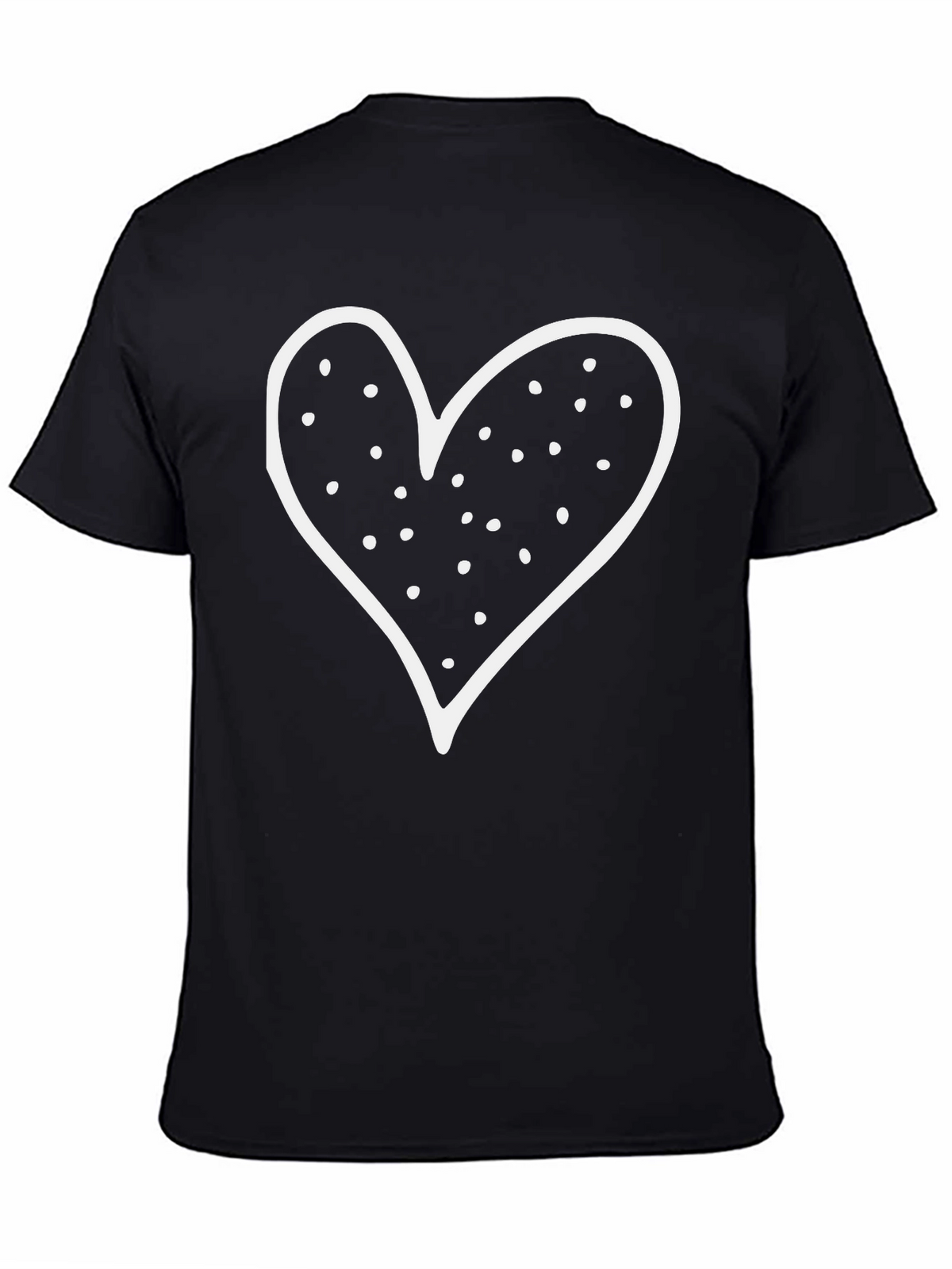 Heart Graphic Black Crew Neck T-Shirt