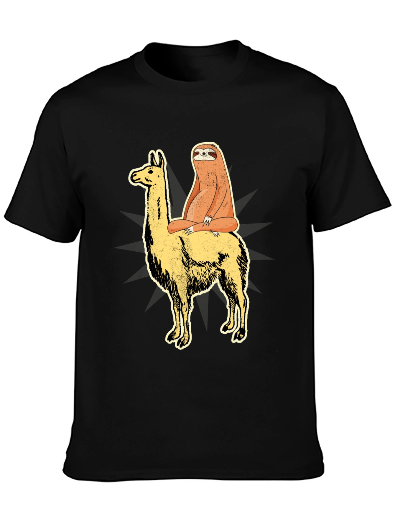 Sloth Riding Llama Graphic Tee - Unisex T-Shirt