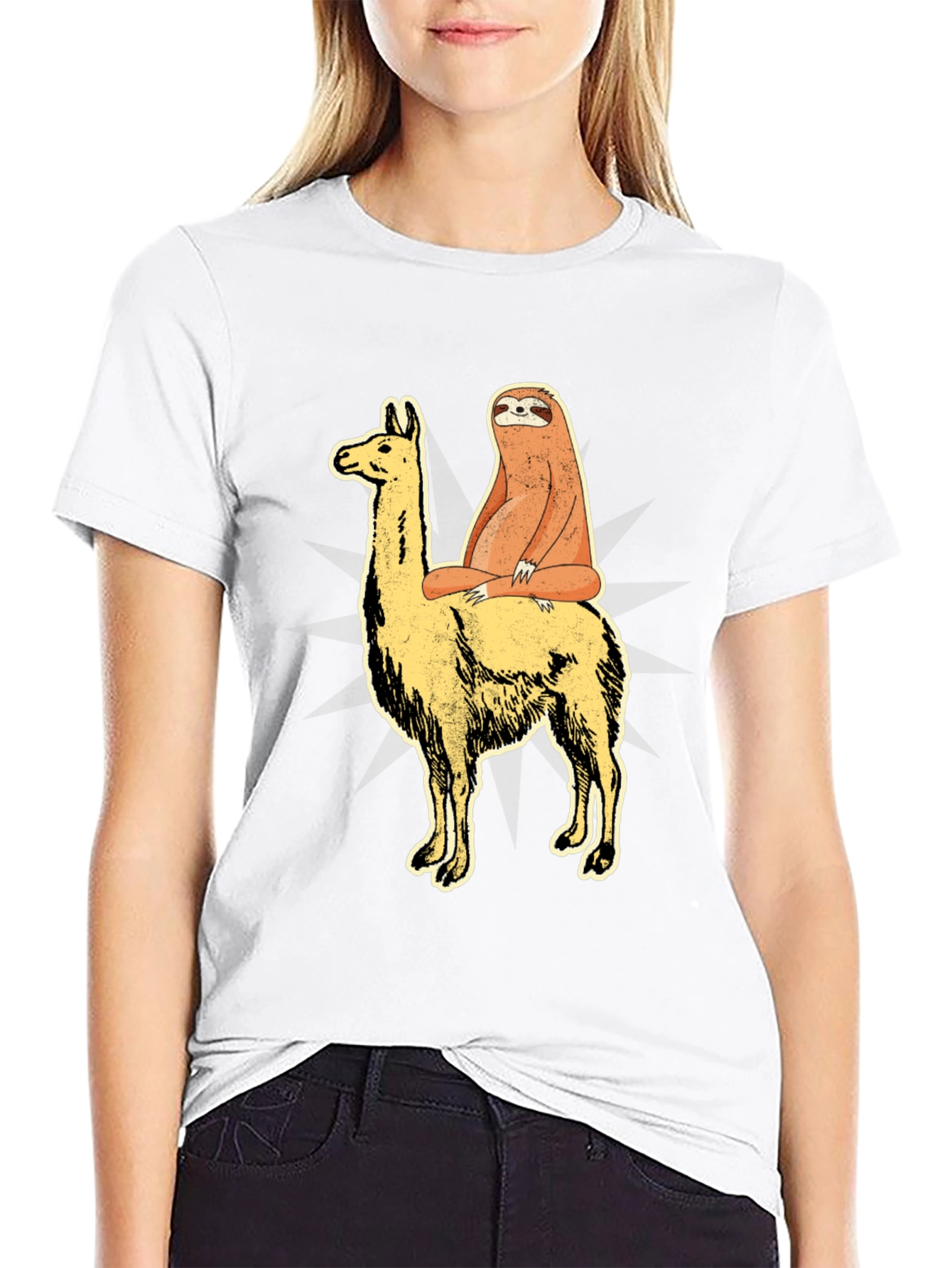 Sloth Riding Llama Graphic Tee - Unisex T-Shirt