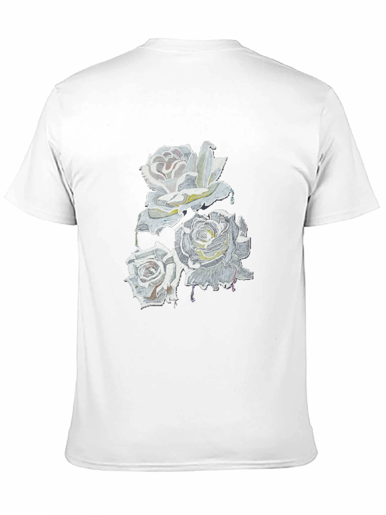 Roses Drip Graphic Black T-Shirt