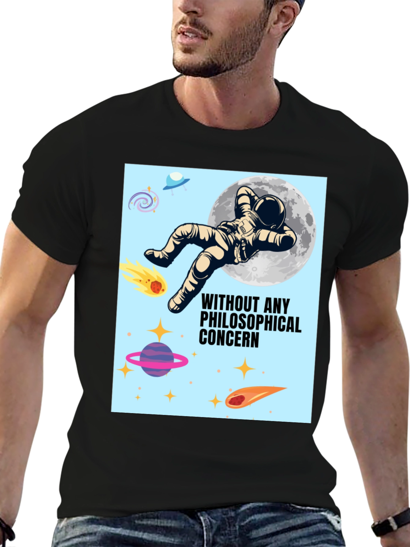 Philosophical Astronaut Black T-Shirt