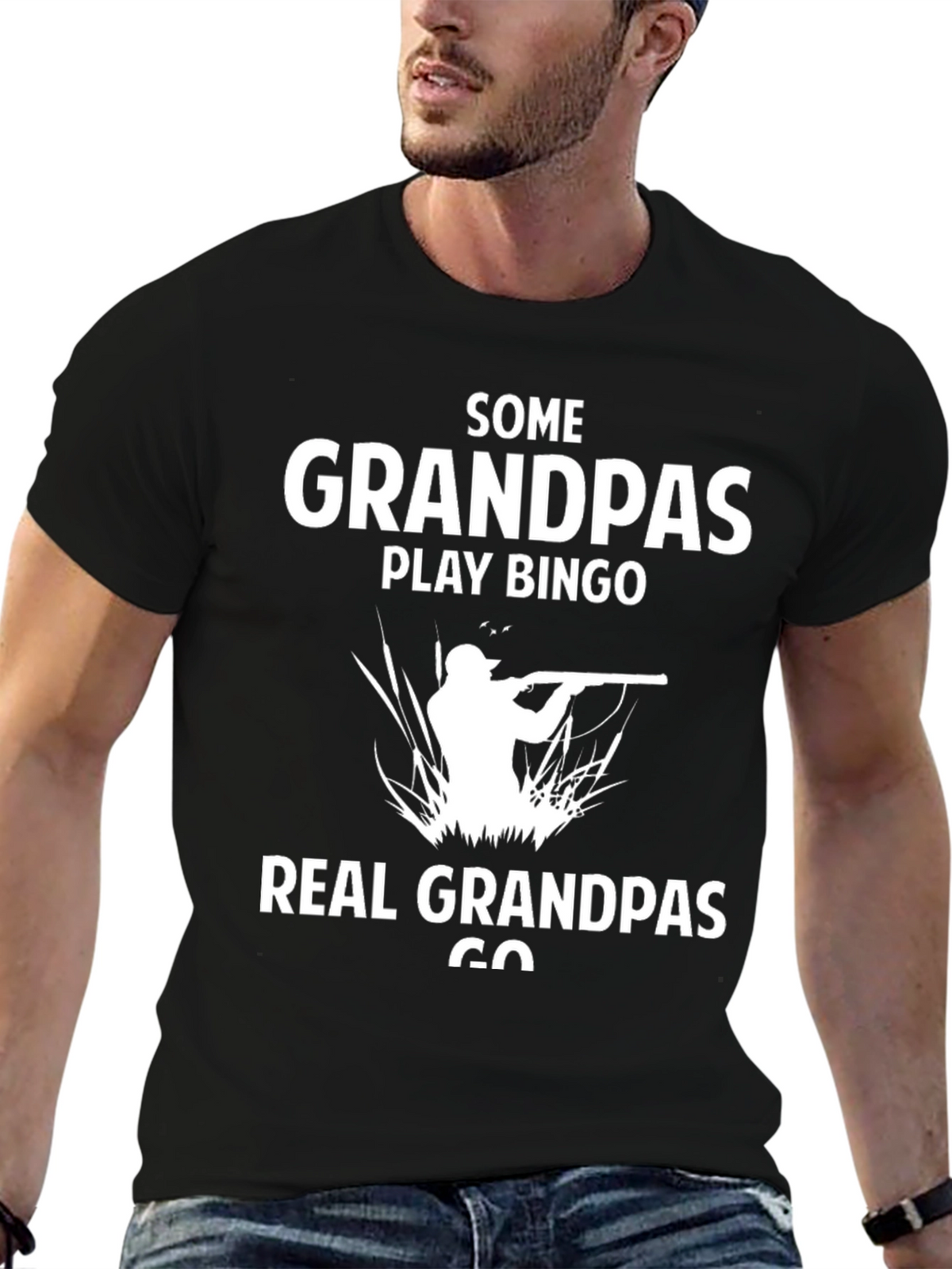 Real Grandpas Go Hunting T-Shirt - Funny Grandpa Gift