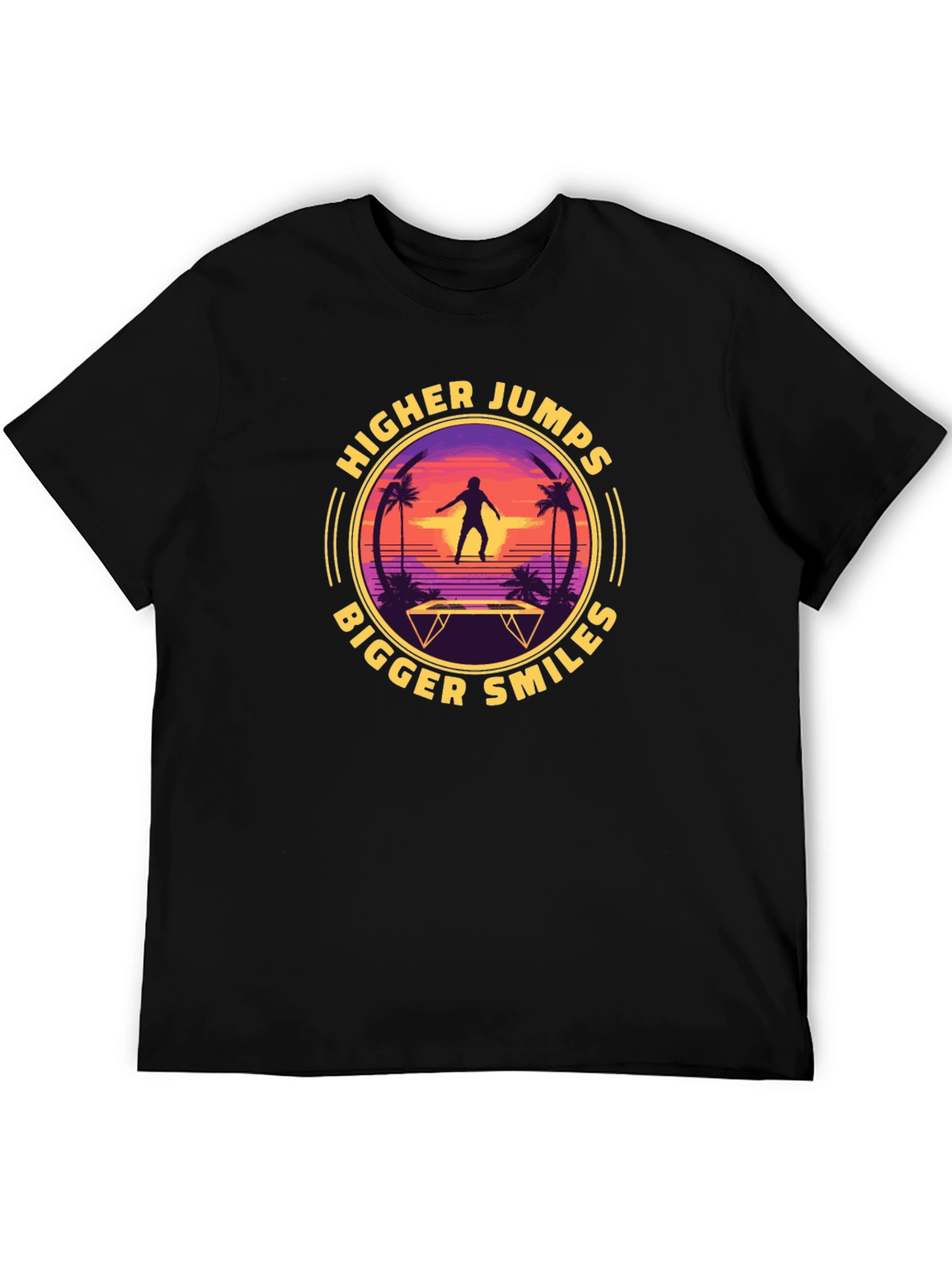 Higher Jumps Bigger Smiles Black Graphic Tee