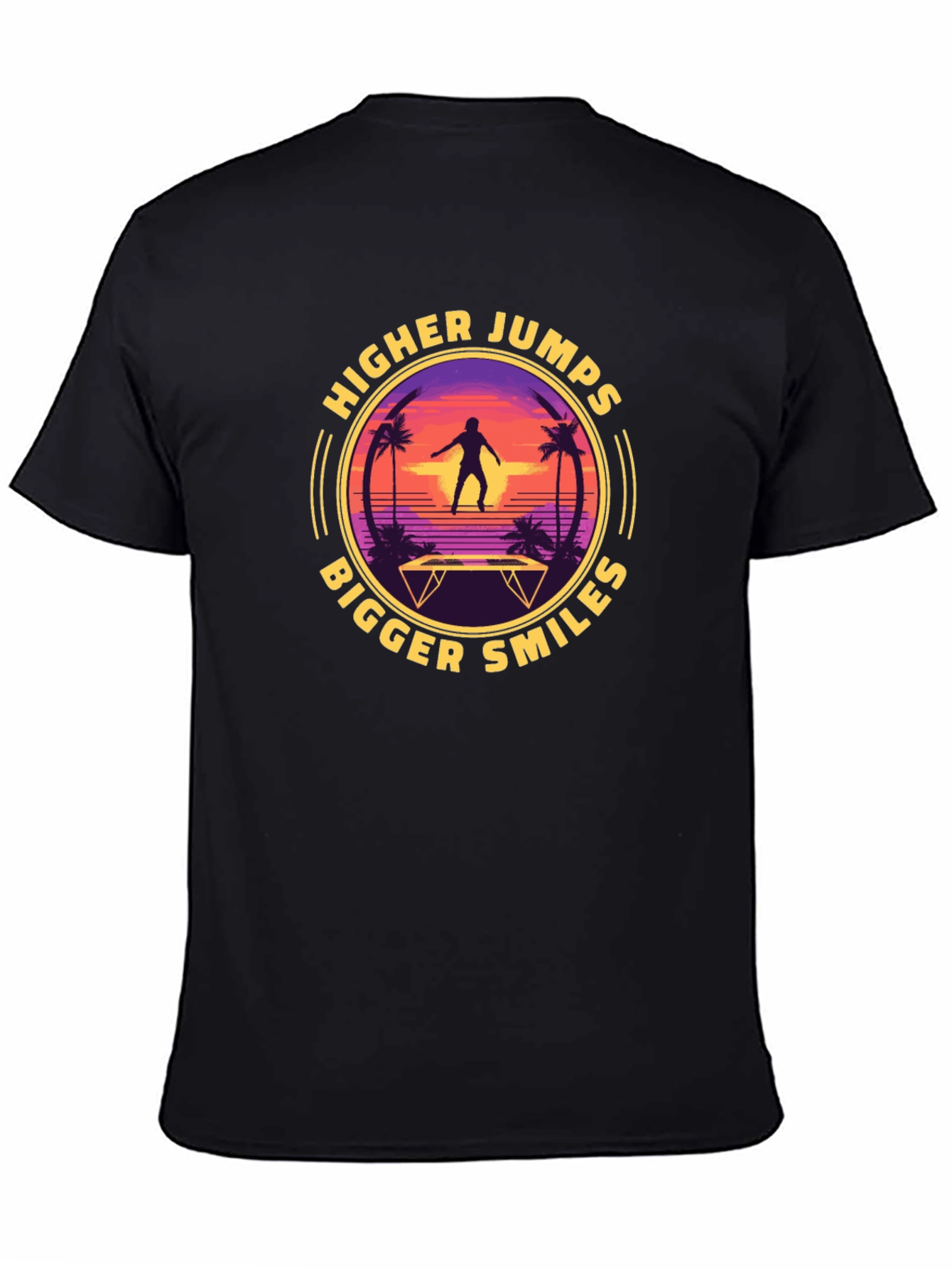 Higher Jumps Bigger Smiles Black Graphic Tee