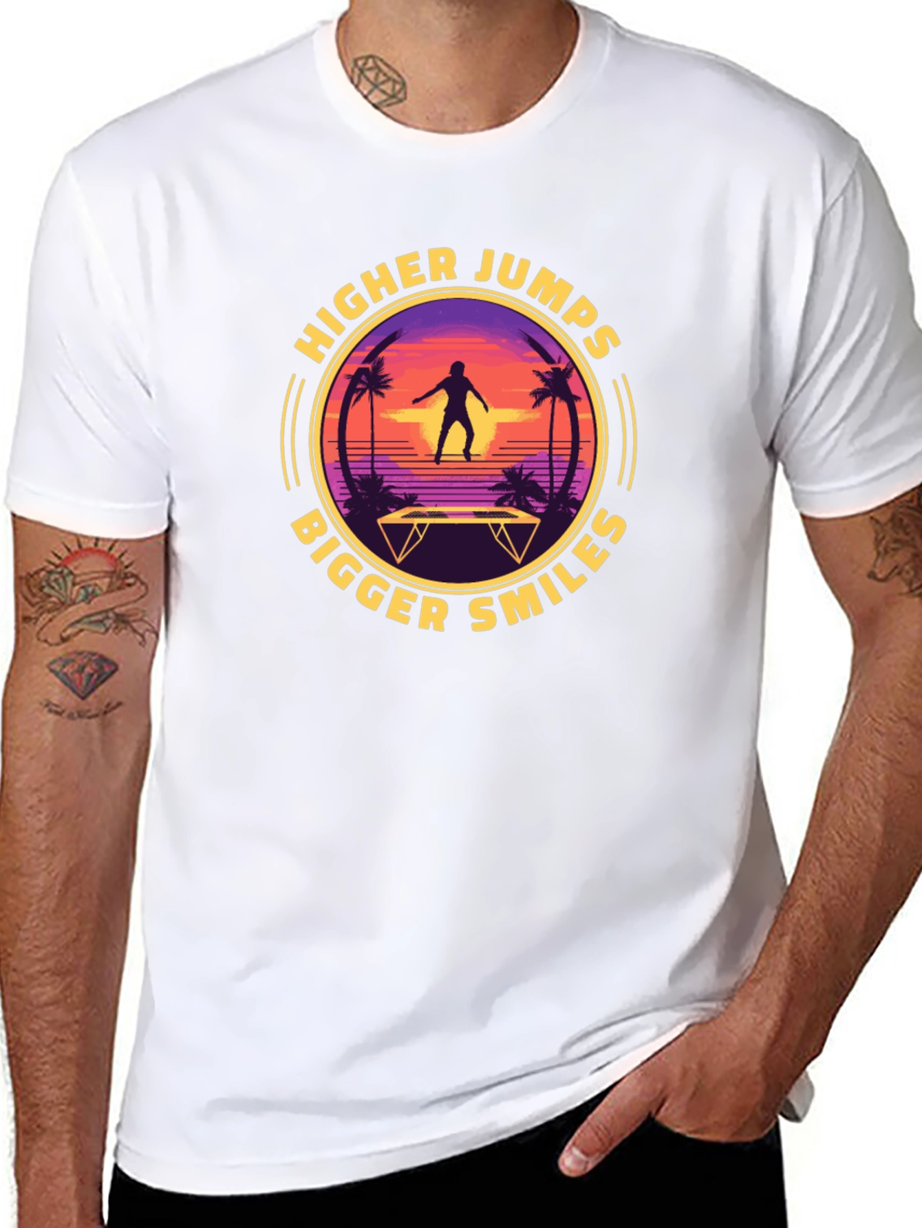 Higher Jumps Bigger Smiles Black Graphic Tee