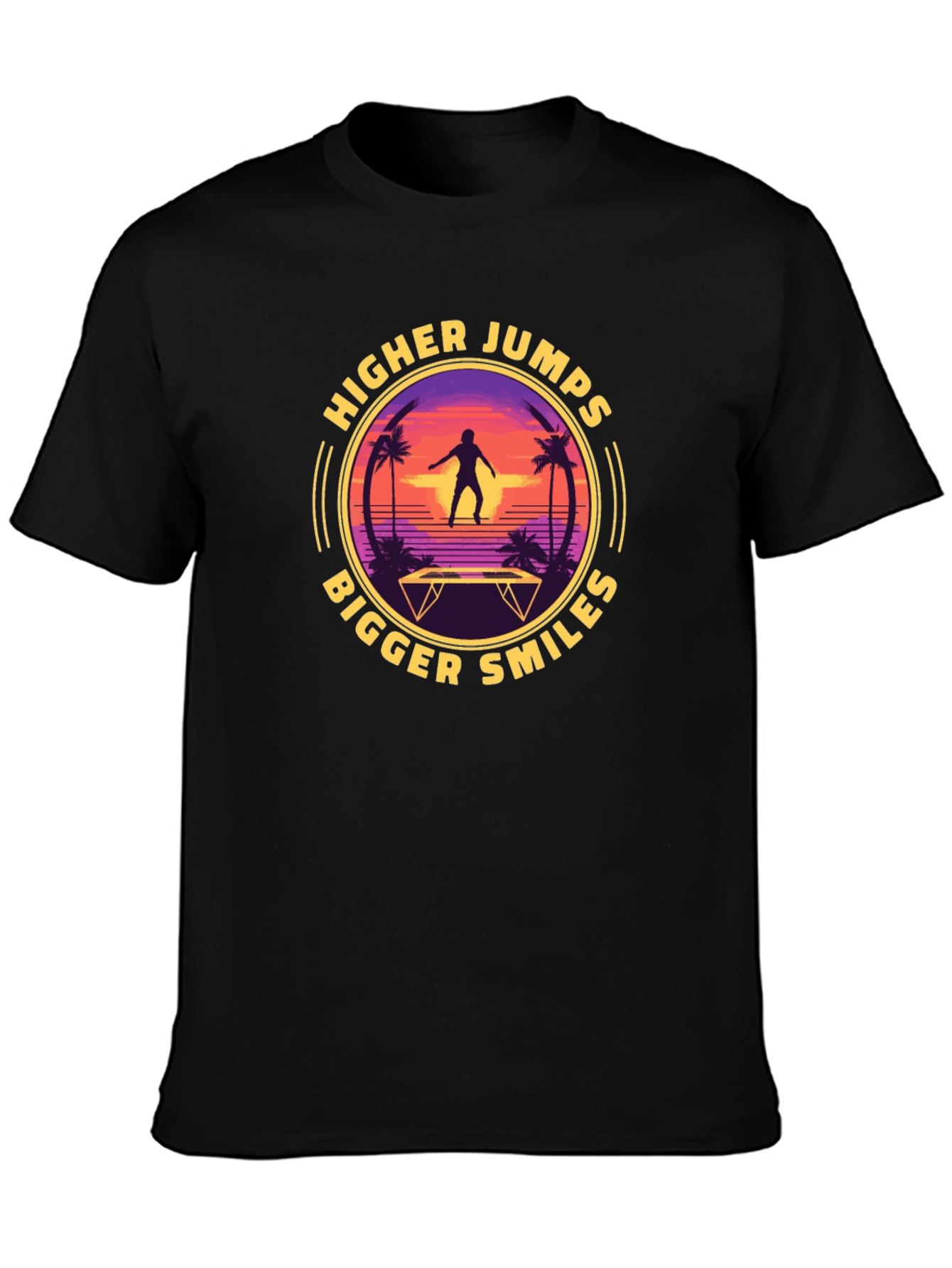 Higher Jumps Bigger Smiles Black Graphic Tee
