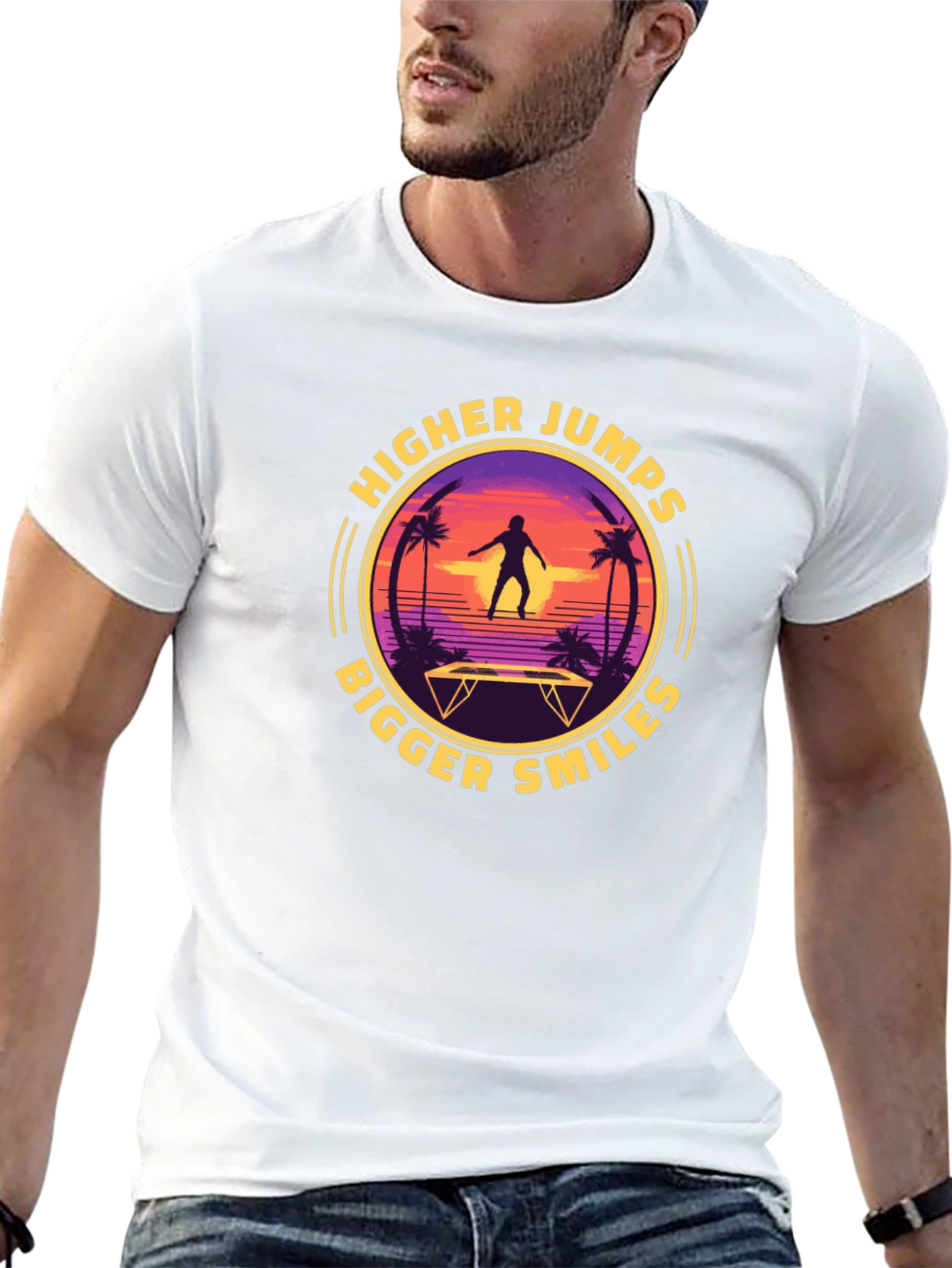 Higher Jumps Bigger Smiles Black Graphic Tee