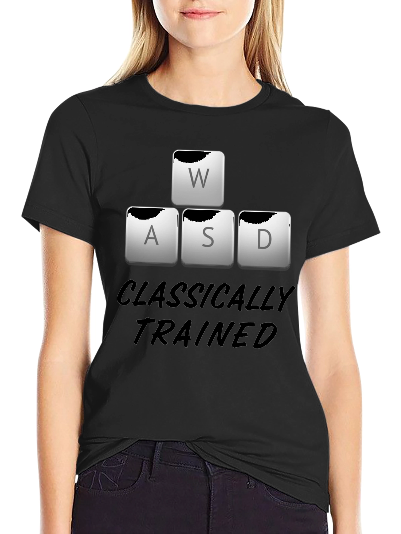 Classically Trained WASD Gaming T-Shirt - Black