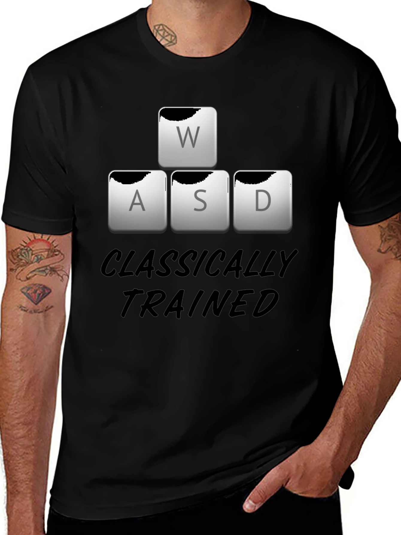 Classically Trained WASD Gaming T-Shirt - Black