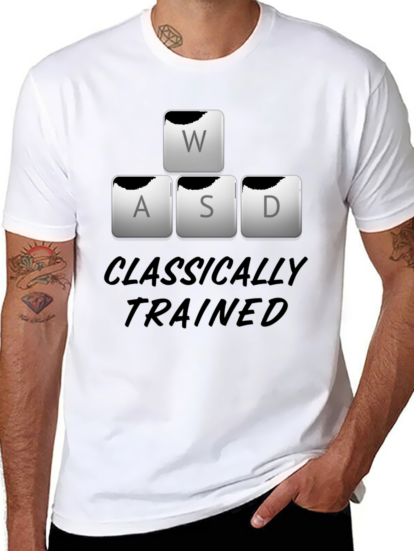 Classically Trained WASD Gaming T-Shirt - Black