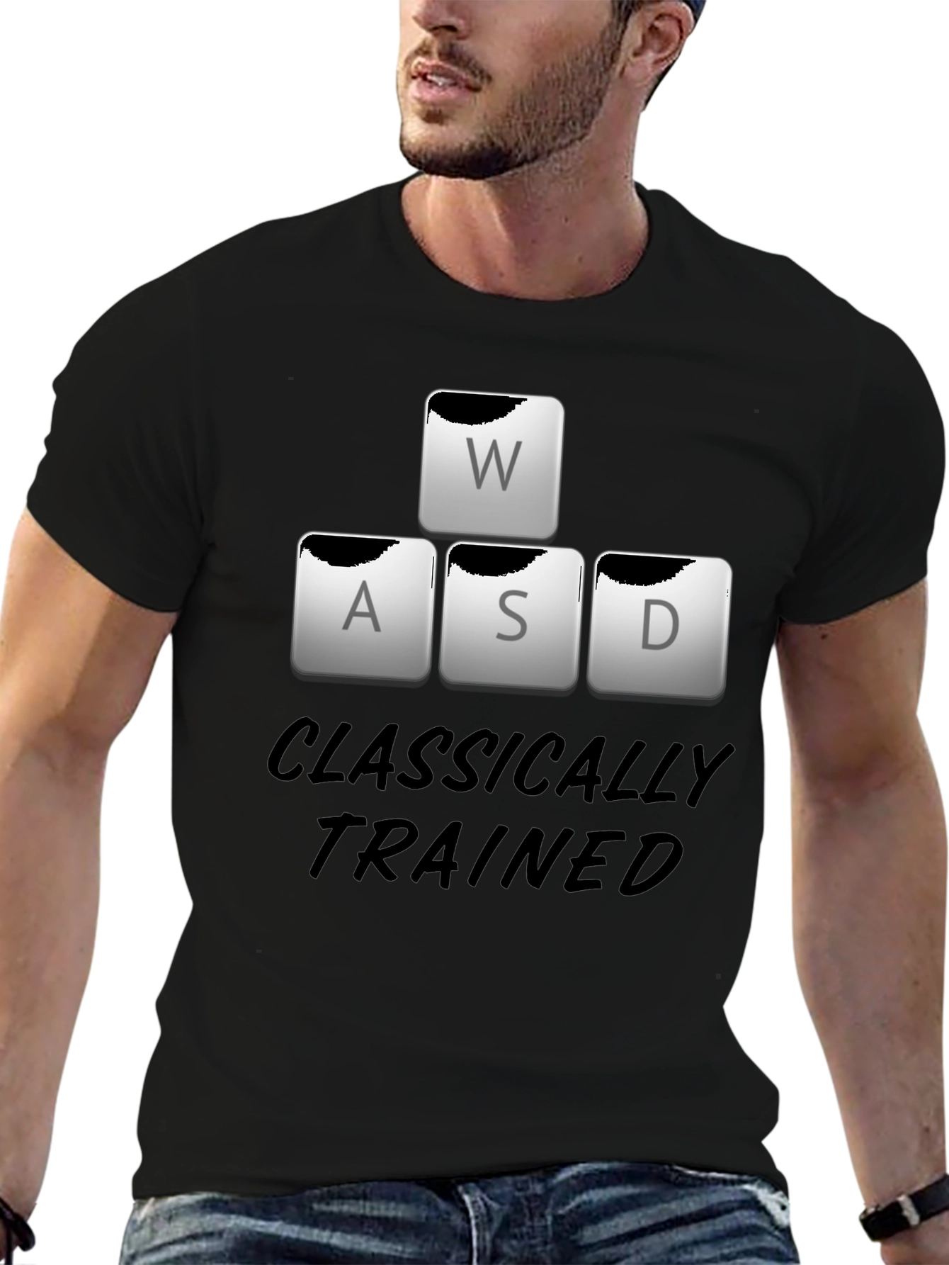 Classically Trained WASD Gaming T-Shirt - Black