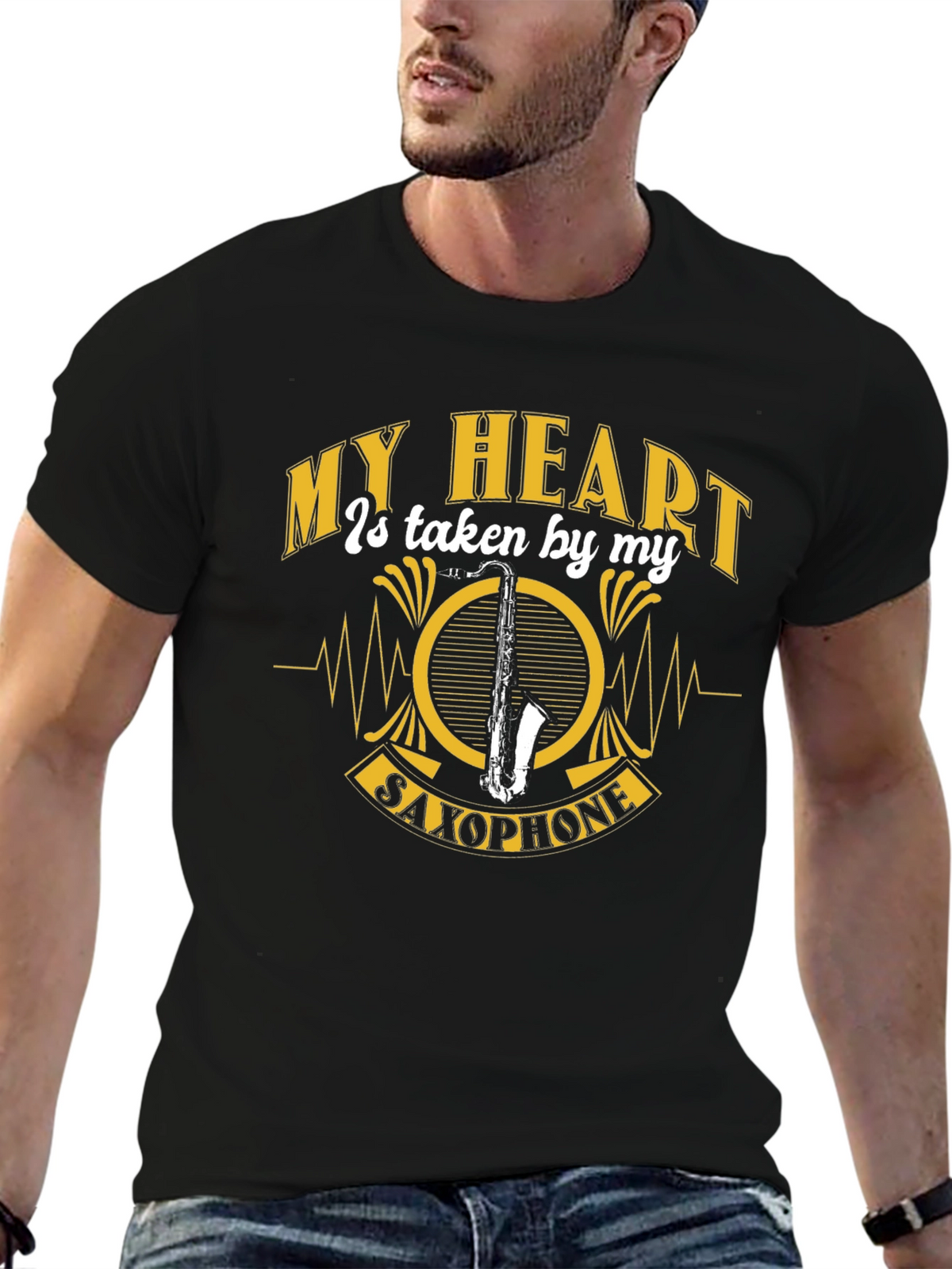 My Heart Saxophone Graphic Tee