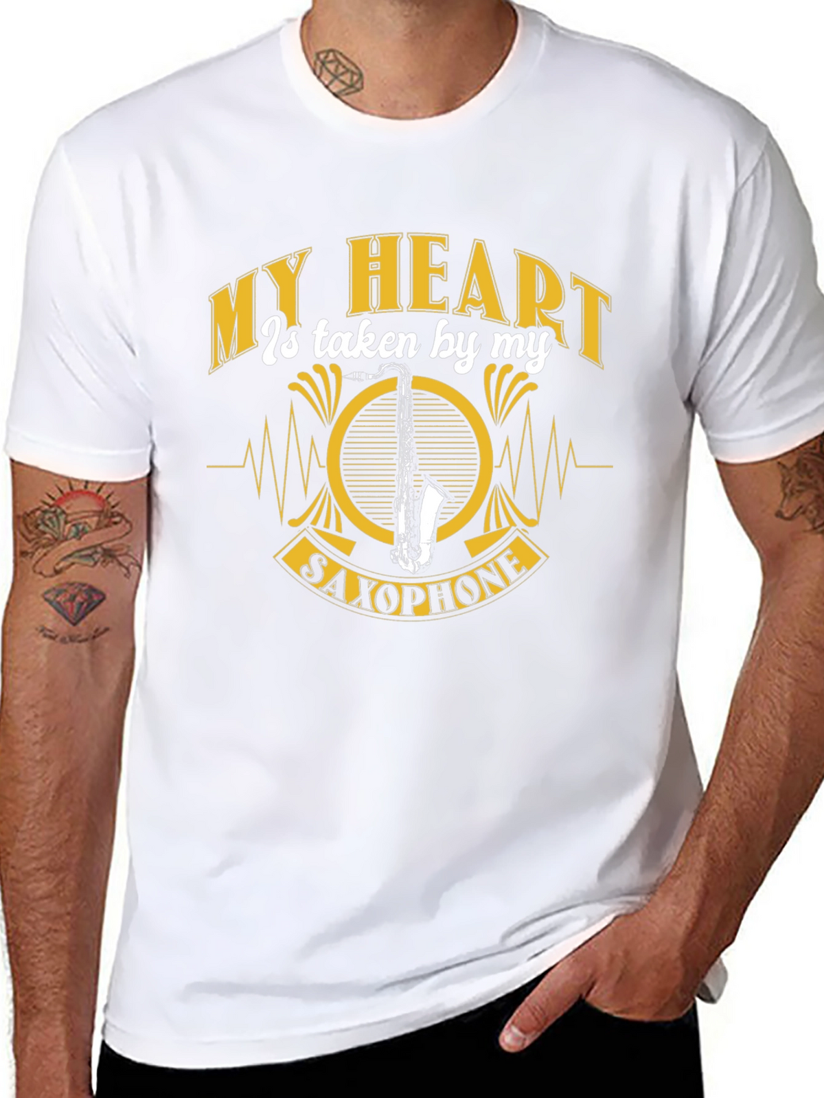 My Heart Saxophone Graphic Tee