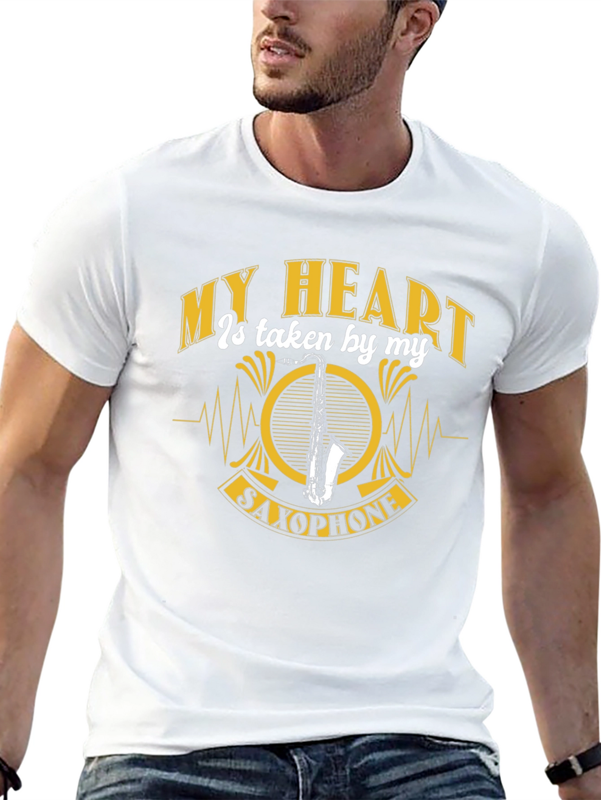 My Heart Saxophone Graphic Tee