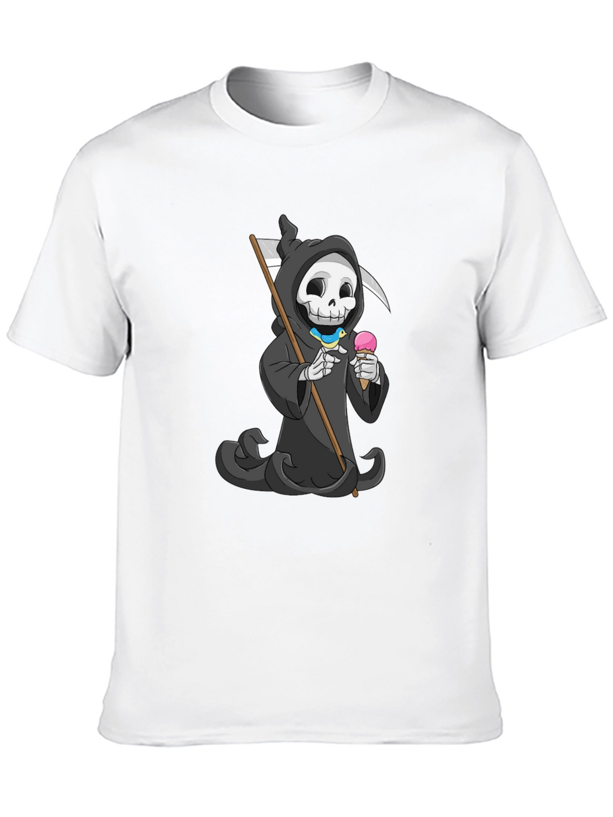 Grim Reaper Ice Cream T-Shirt - Funny Skeleton Tee