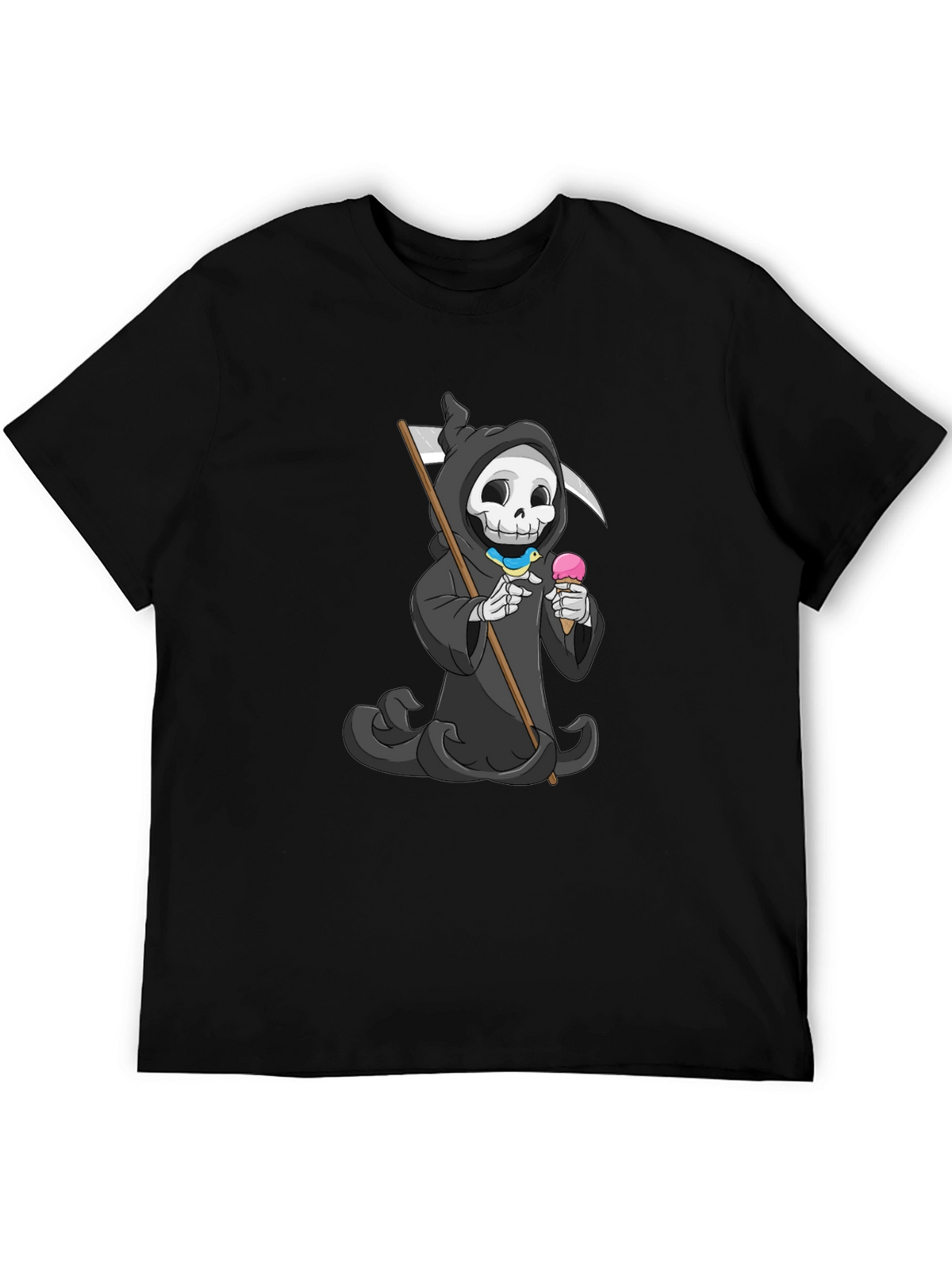 Grim Reaper Ice Cream T-Shirt - Funny Skeleton Tee
