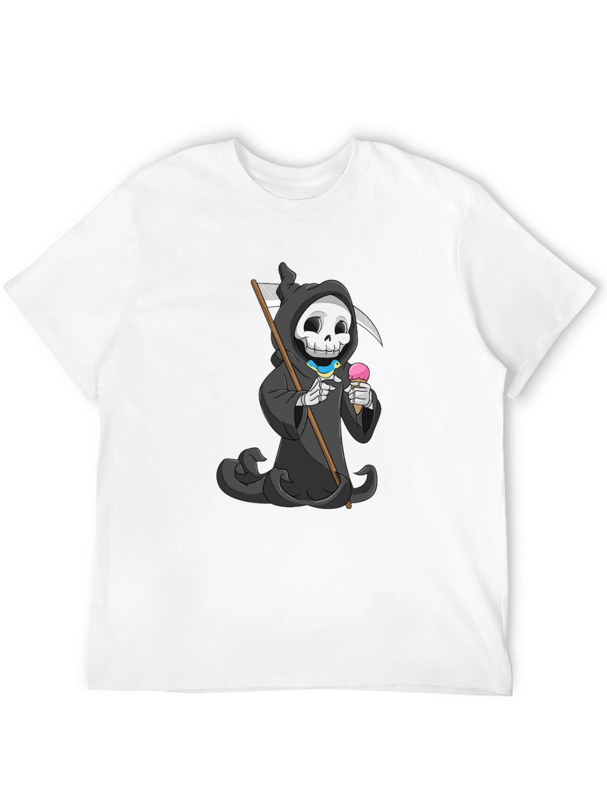 Grim Reaper Ice Cream T-Shirt - Funny Skeleton Tee