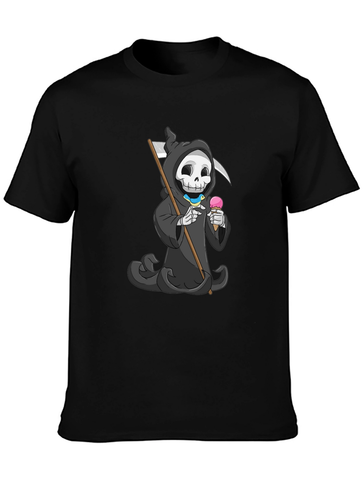 Grim Reaper Ice Cream T-Shirt - Funny Skeleton Tee
