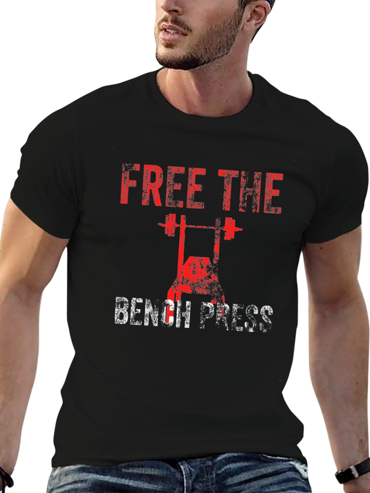 Free the Bench Press Black T-Shirt
