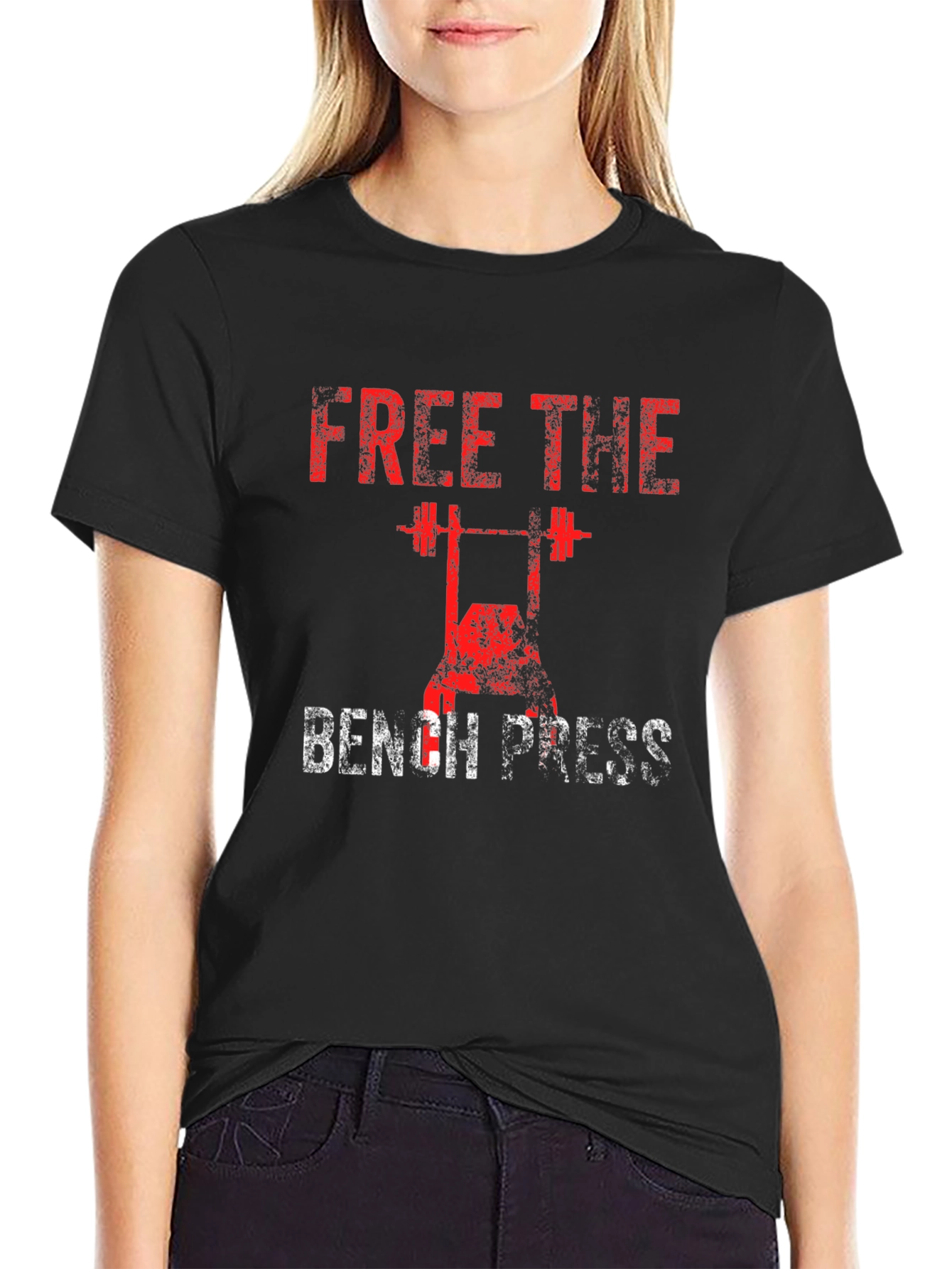 Free the Bench Press Black T-Shirt