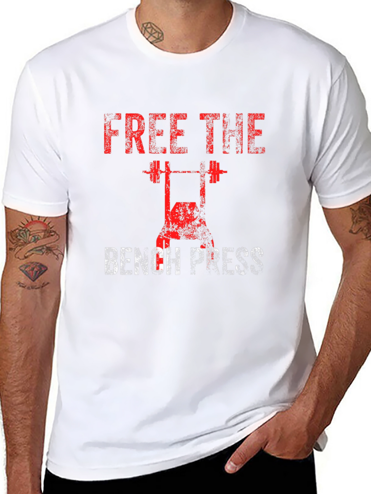 Free the Bench Press Black T-Shirt
