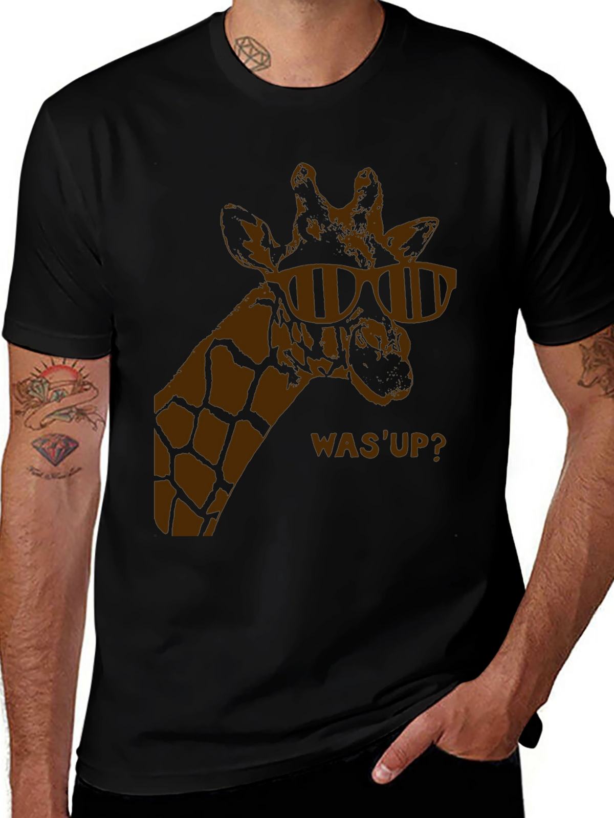 Cool Giraffe Tee - Mens Black T-Shirt