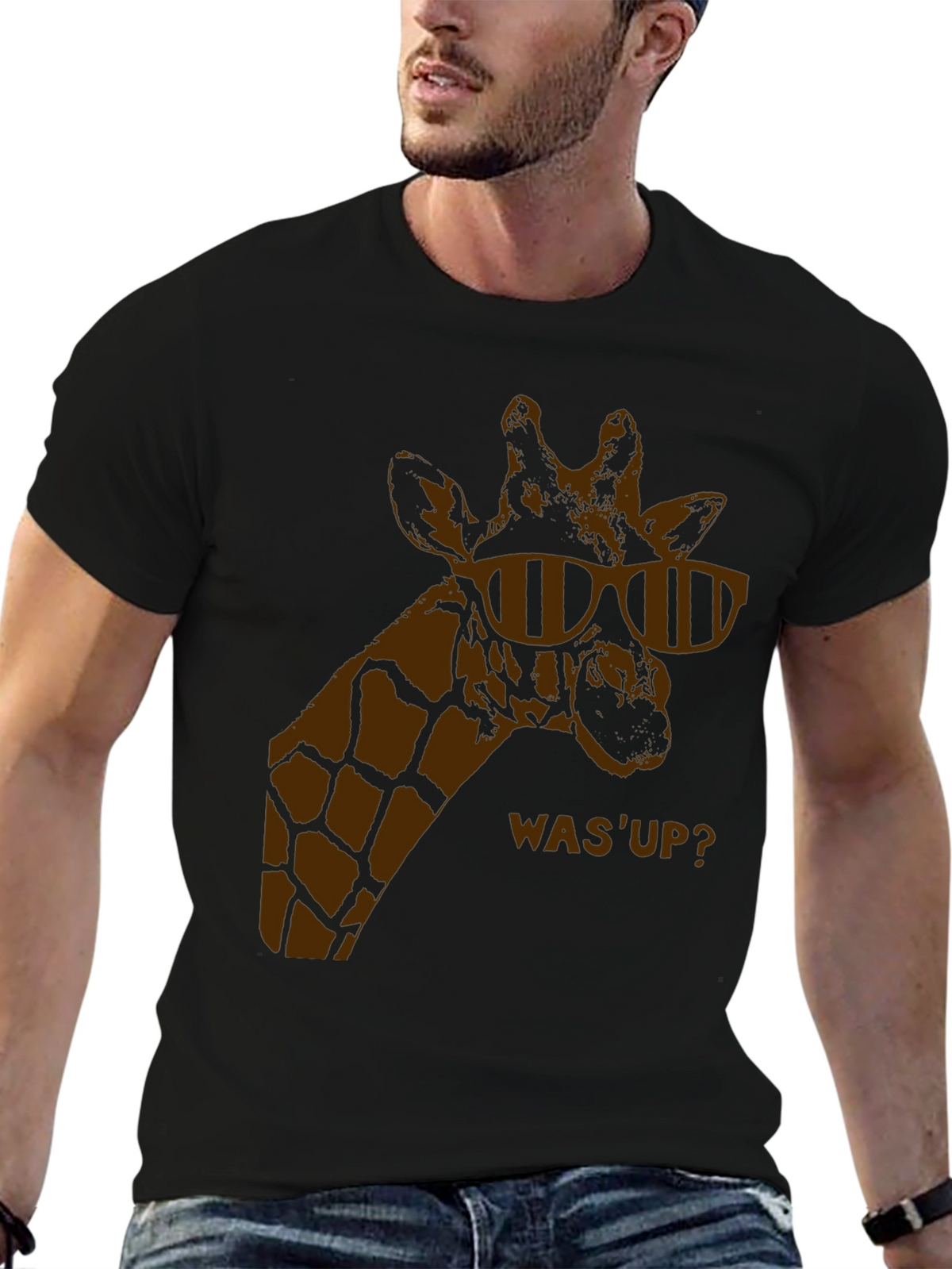 Cool Giraffe Tee - Mens Black T-Shirt