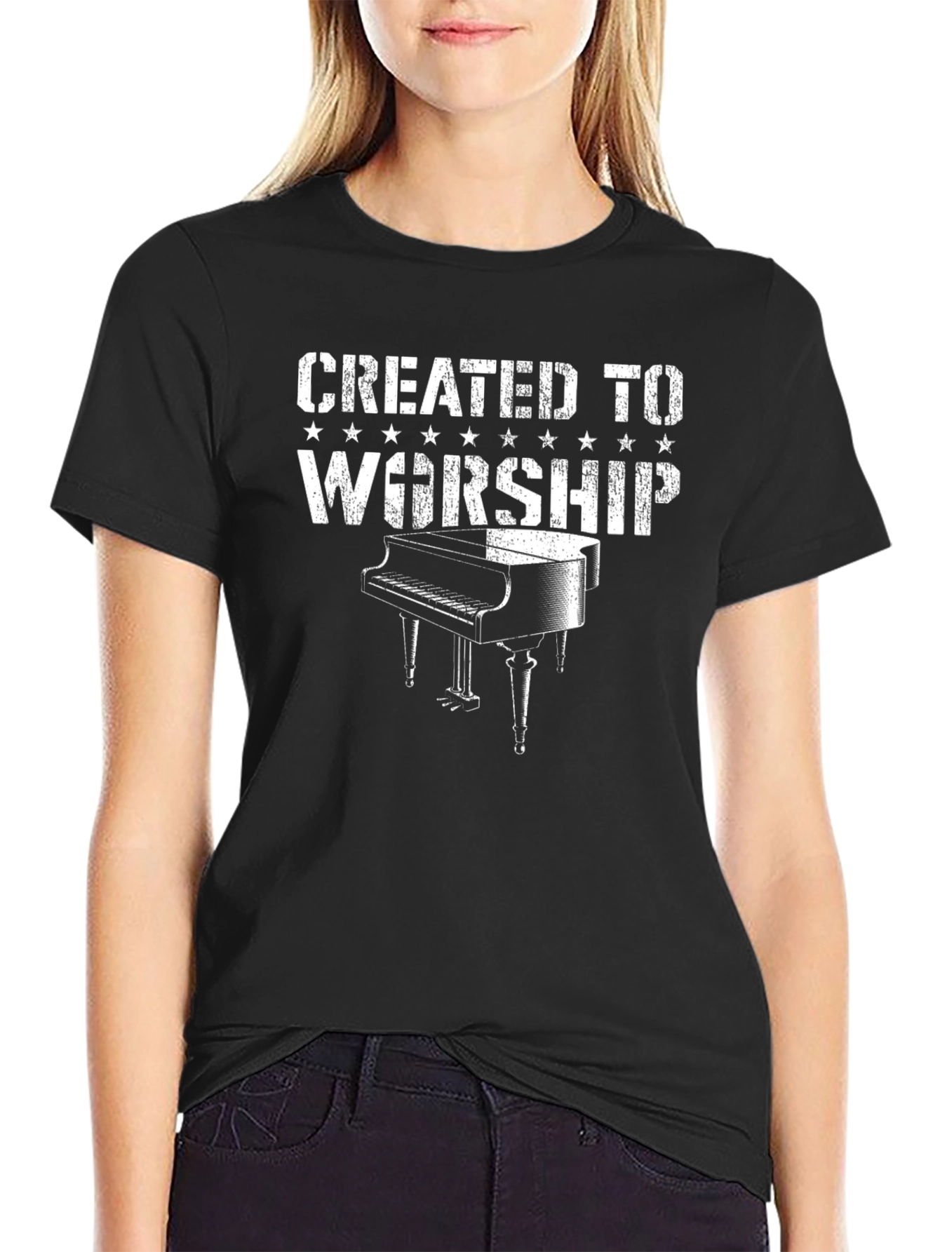 Created to Worship Piano Graphic T-Shirt