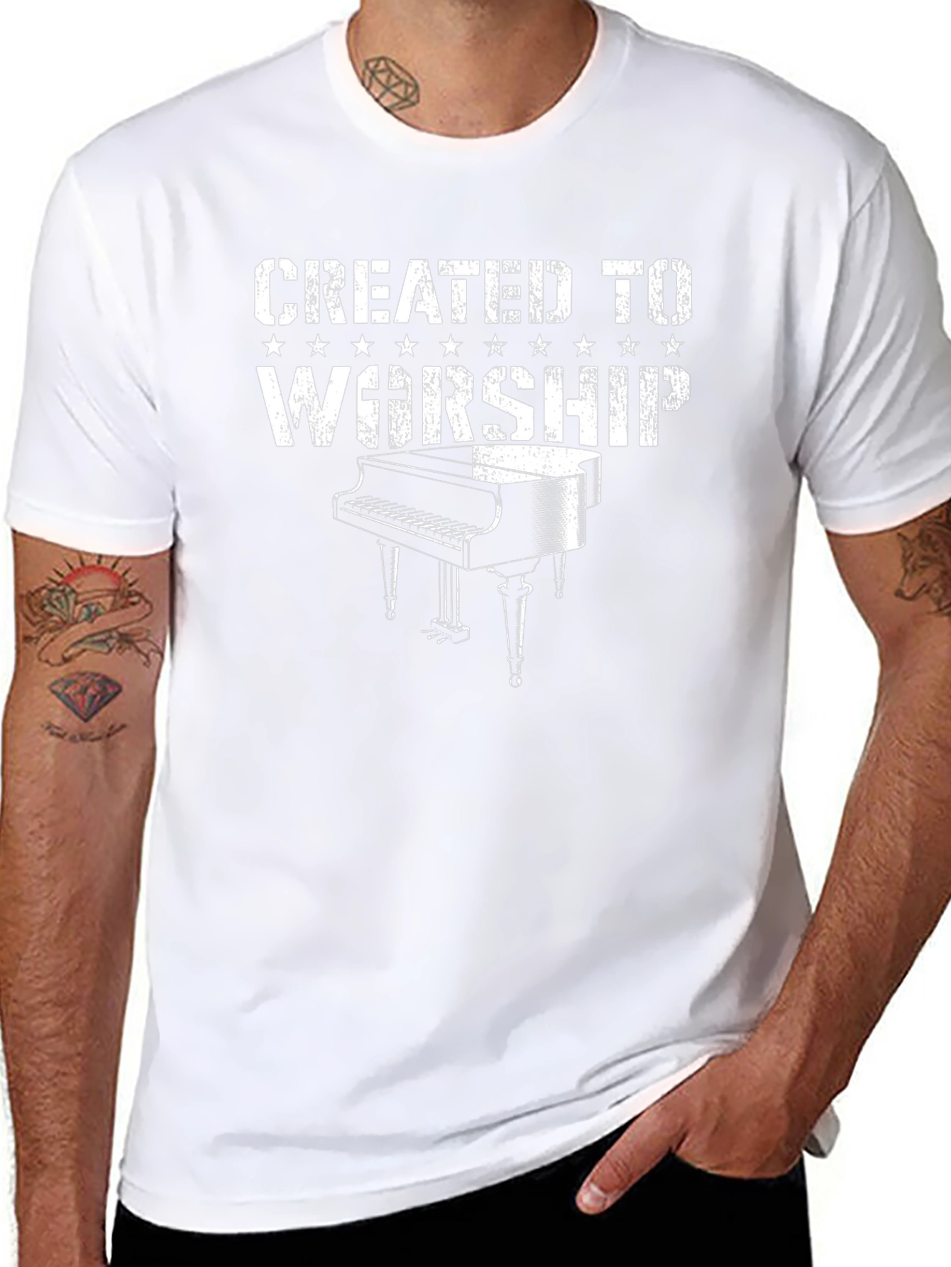 Created to Worship Piano Graphic T-Shirt