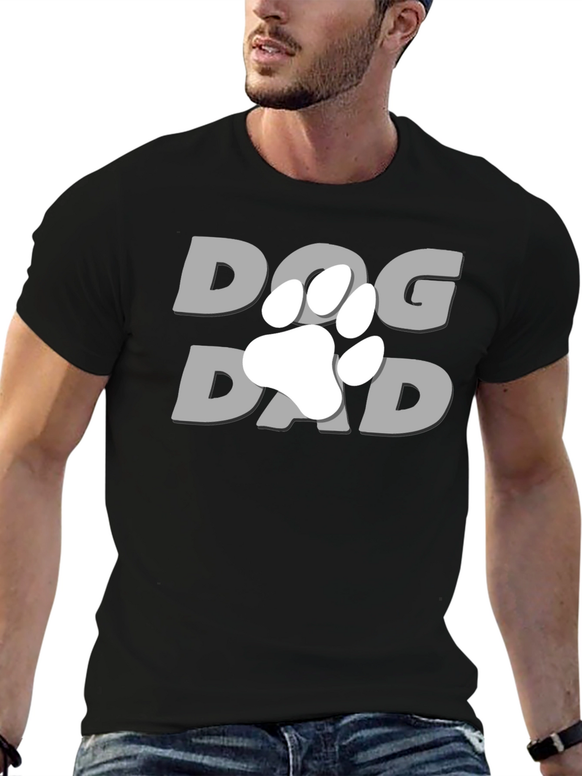Dog Dad T-Shirt - Paw Print Graphic Tee
