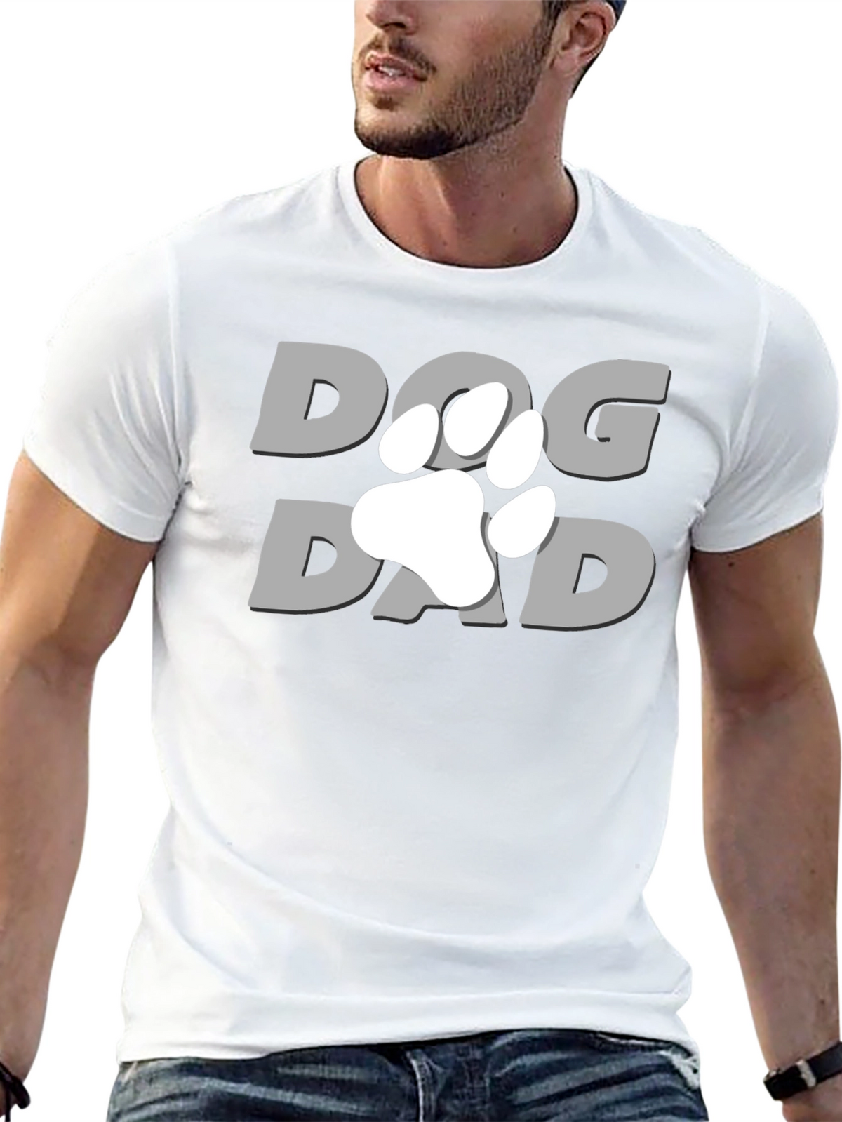 Dog Dad T-Shirt - Paw Print Graphic Tee