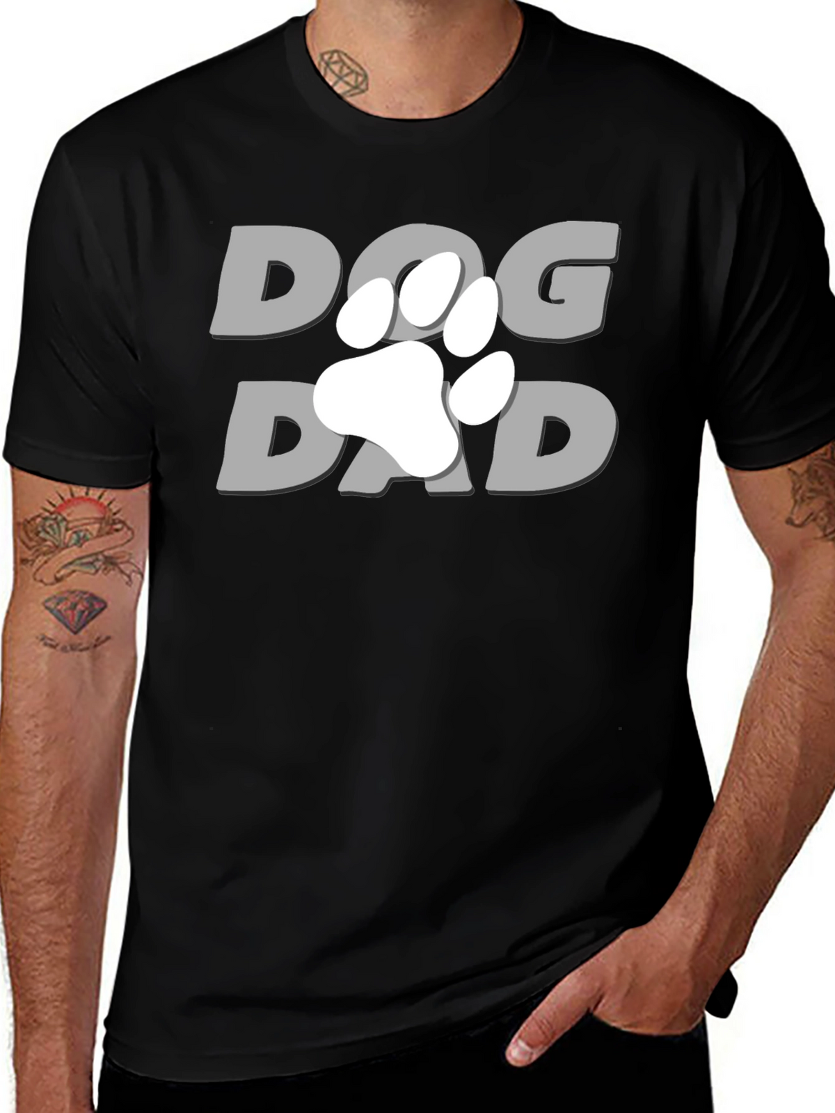 Dog Dad T-Shirt - Paw Print Graphic Tee