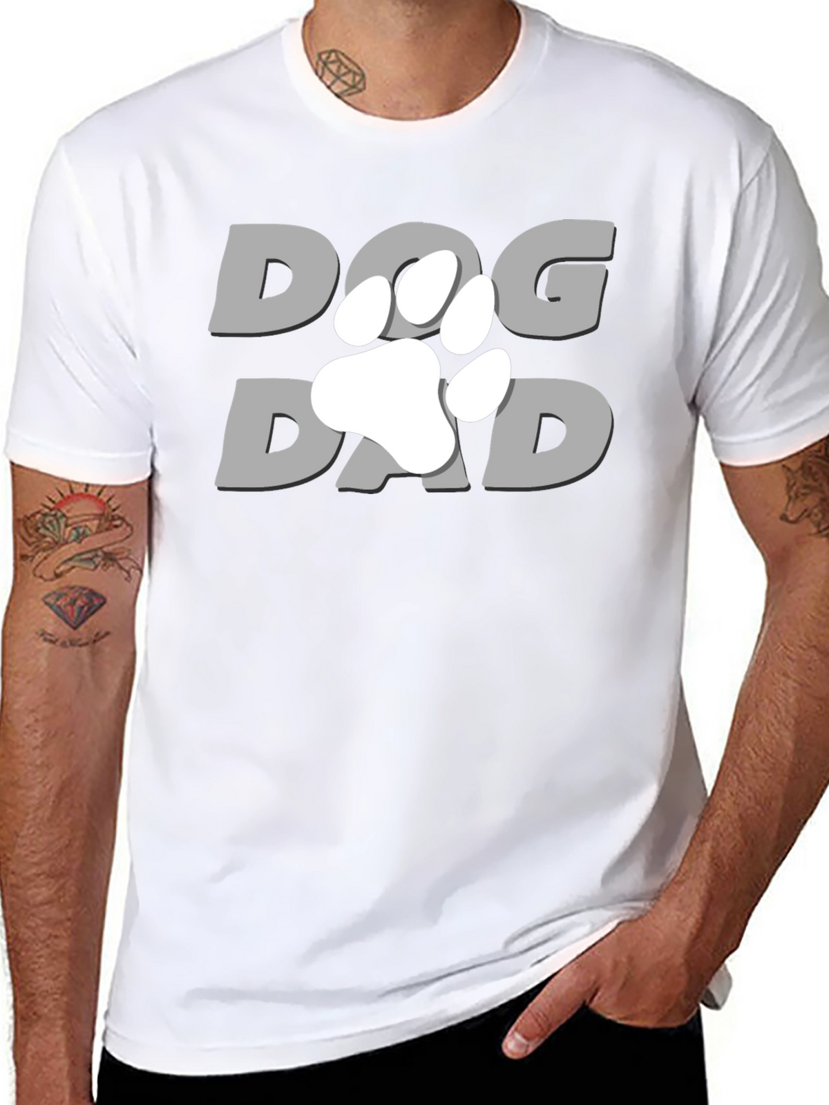 Dog Dad T-Shirt - Paw Print Graphic Tee