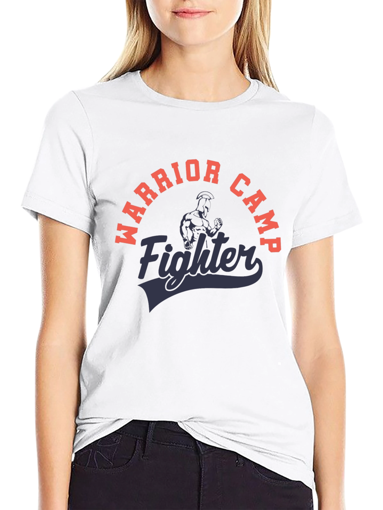 Warrior Camp Fighter Black Graphic T-Shirt