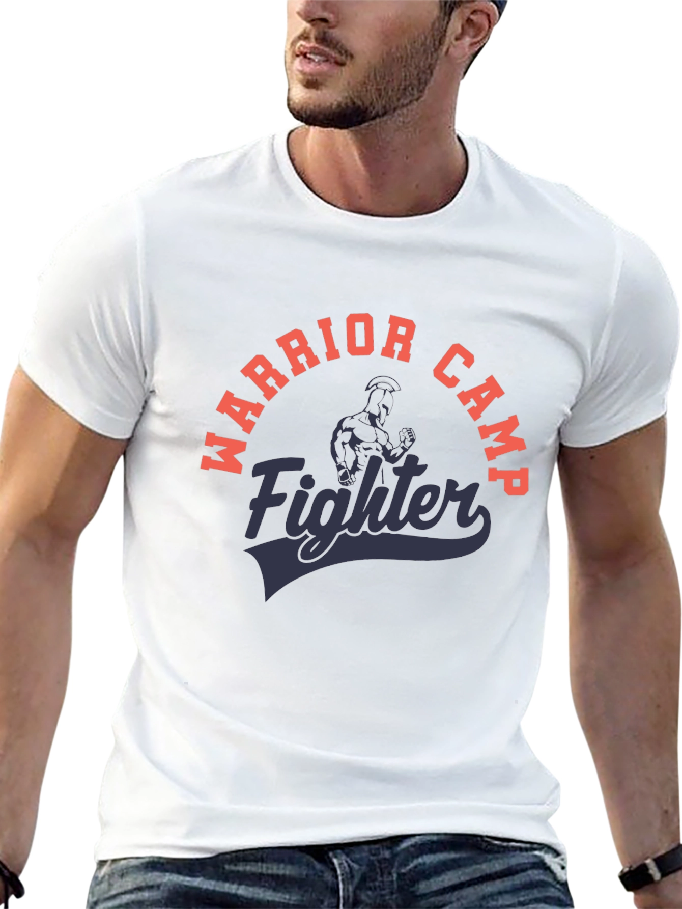 Warrior Camp Fighter Black Graphic T-Shirt