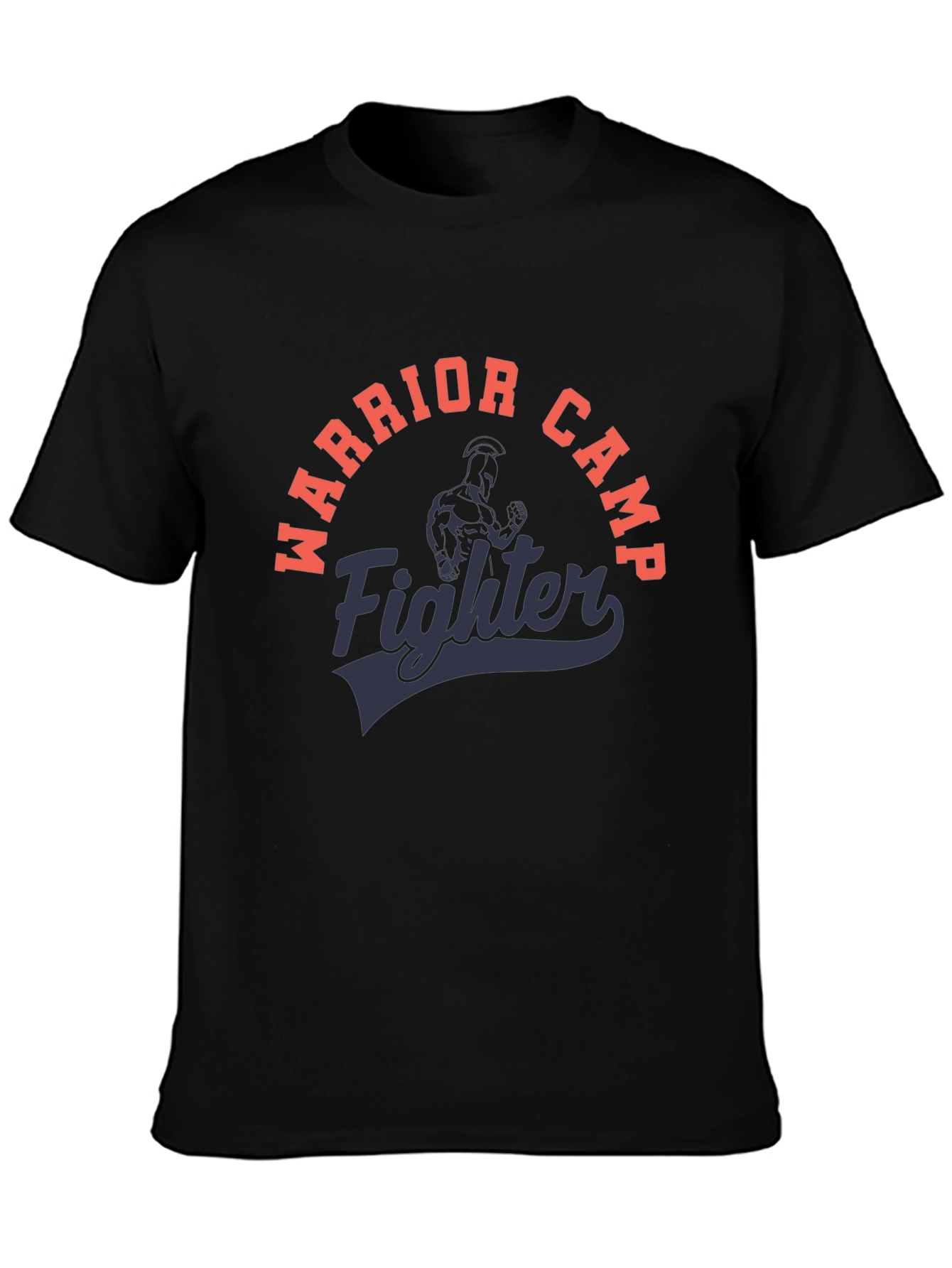 Warrior Camp Fighter Black Graphic T-Shirt