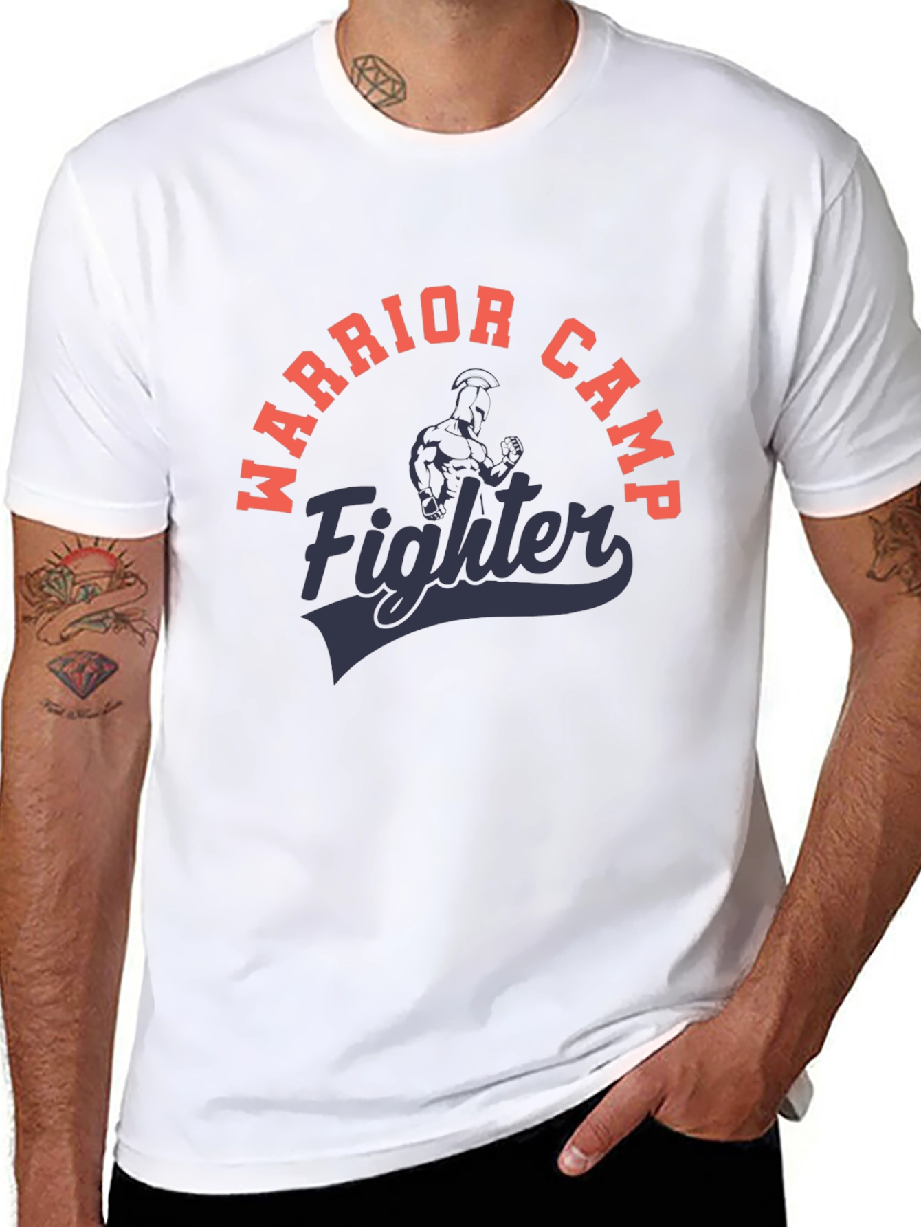 Warrior Camp Fighter Black Graphic T-Shirt