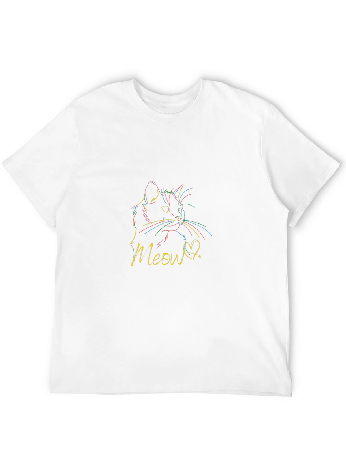 Meow Cat Graphic Print T-Shirt