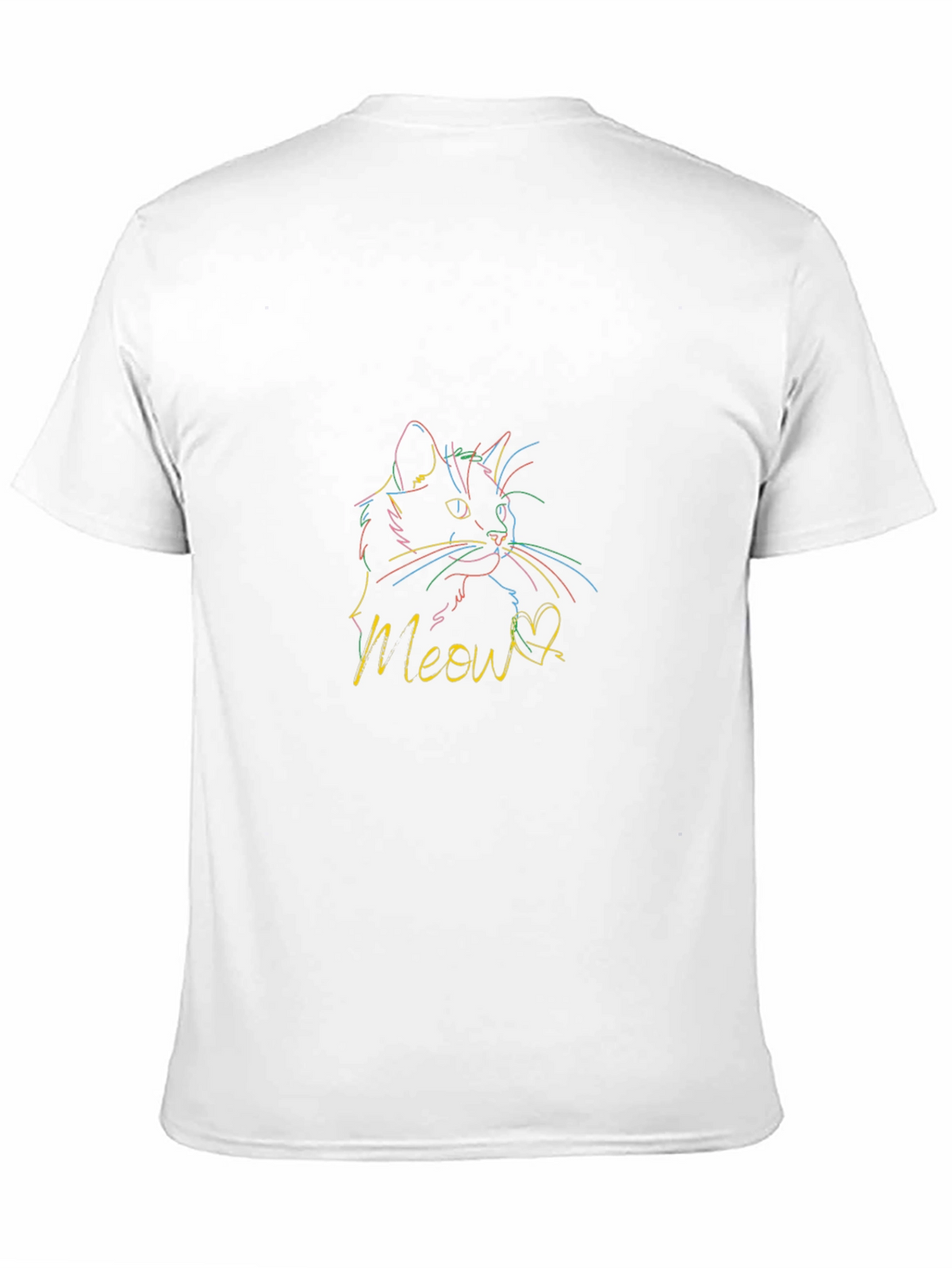 Meow Cat Graphic Print T-Shirt