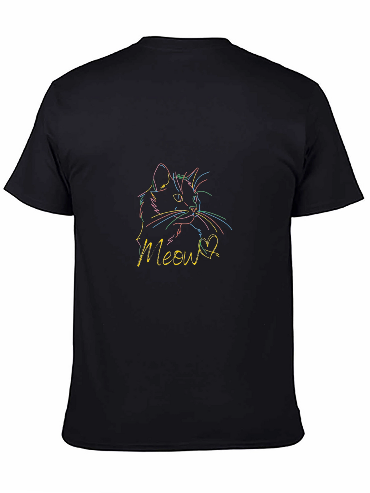 Meow Cat Graphic Print T-Shirt