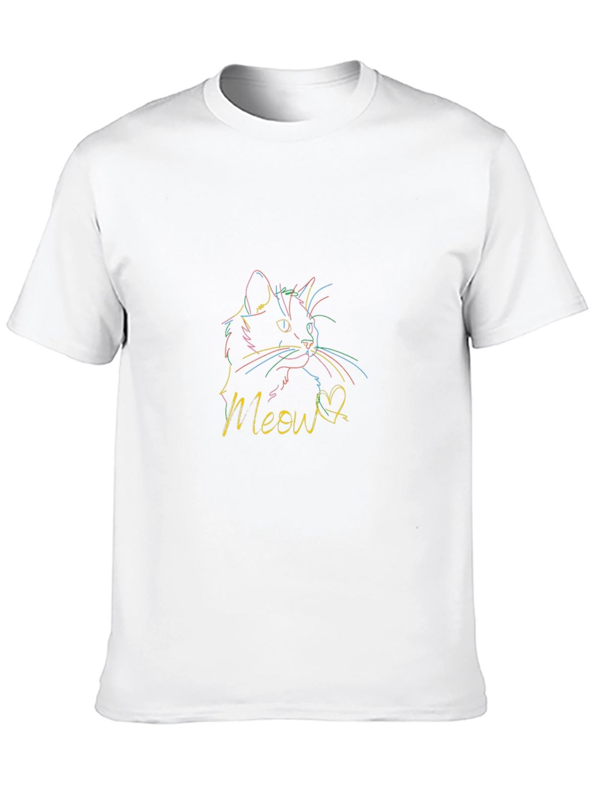 Meow Cat Graphic Print T-Shirt