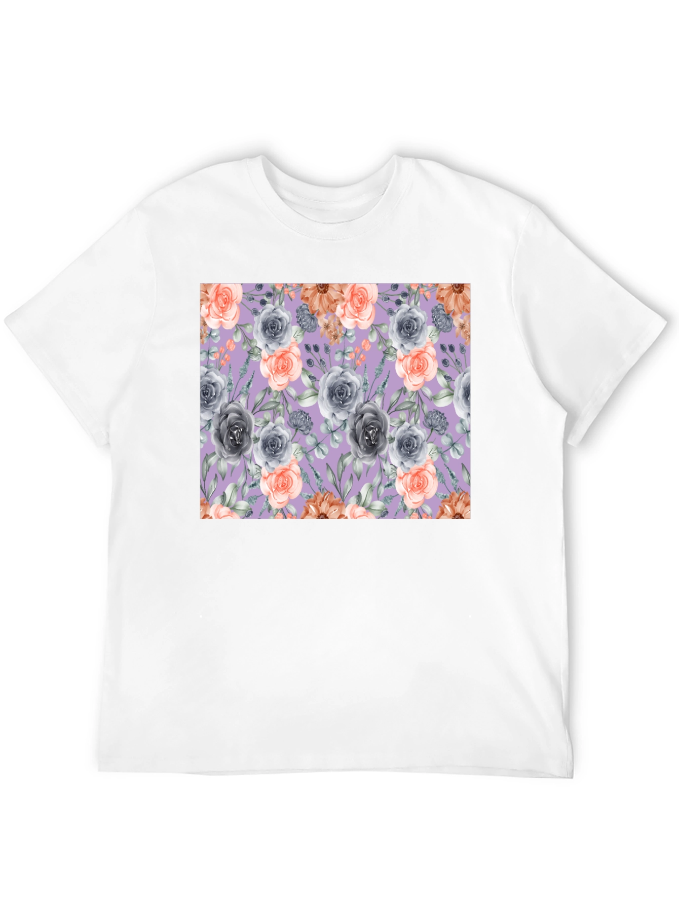 Floral Roses Print T-Shirt for Men