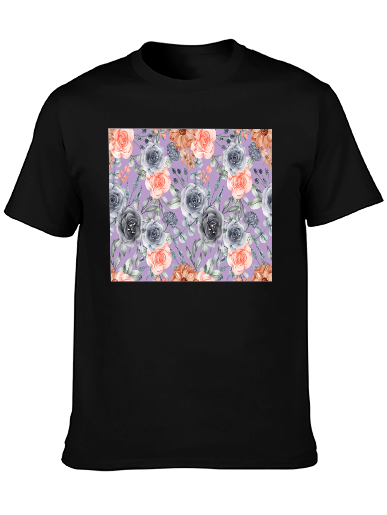 Floral Roses Print T-Shirt for Men