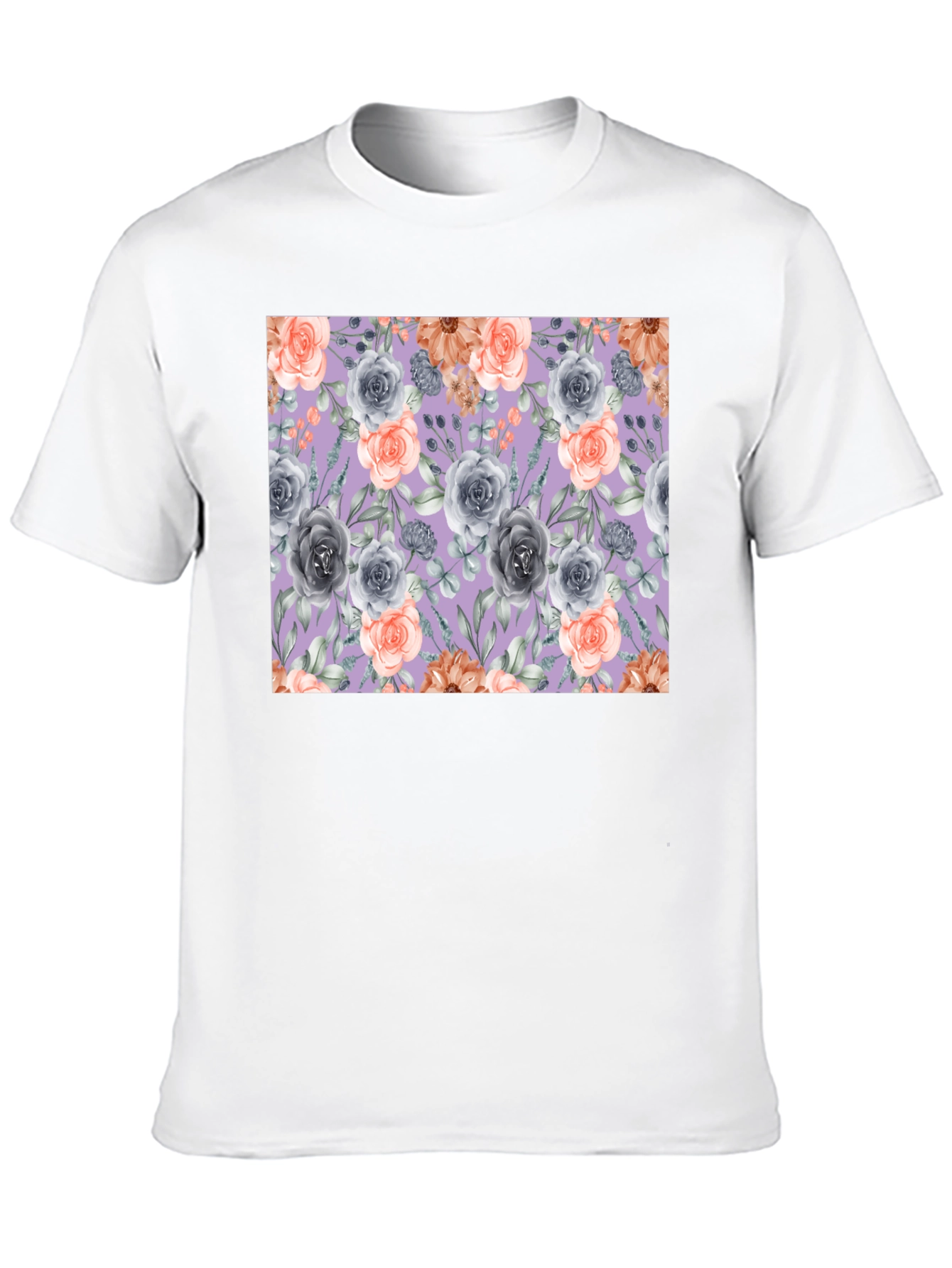 Floral Roses Print T-Shirt for Men