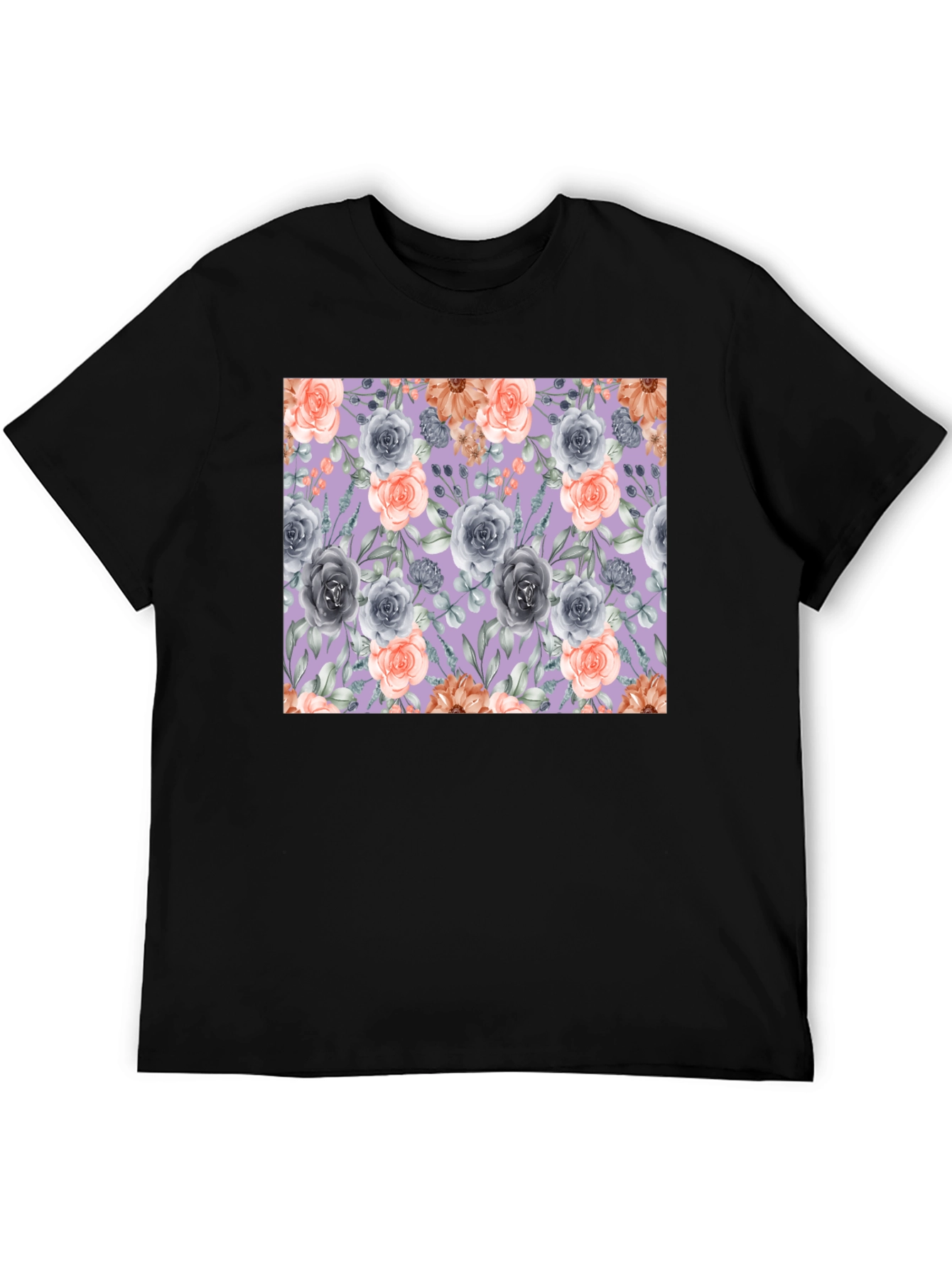 Floral Roses Print T-Shirt for Men