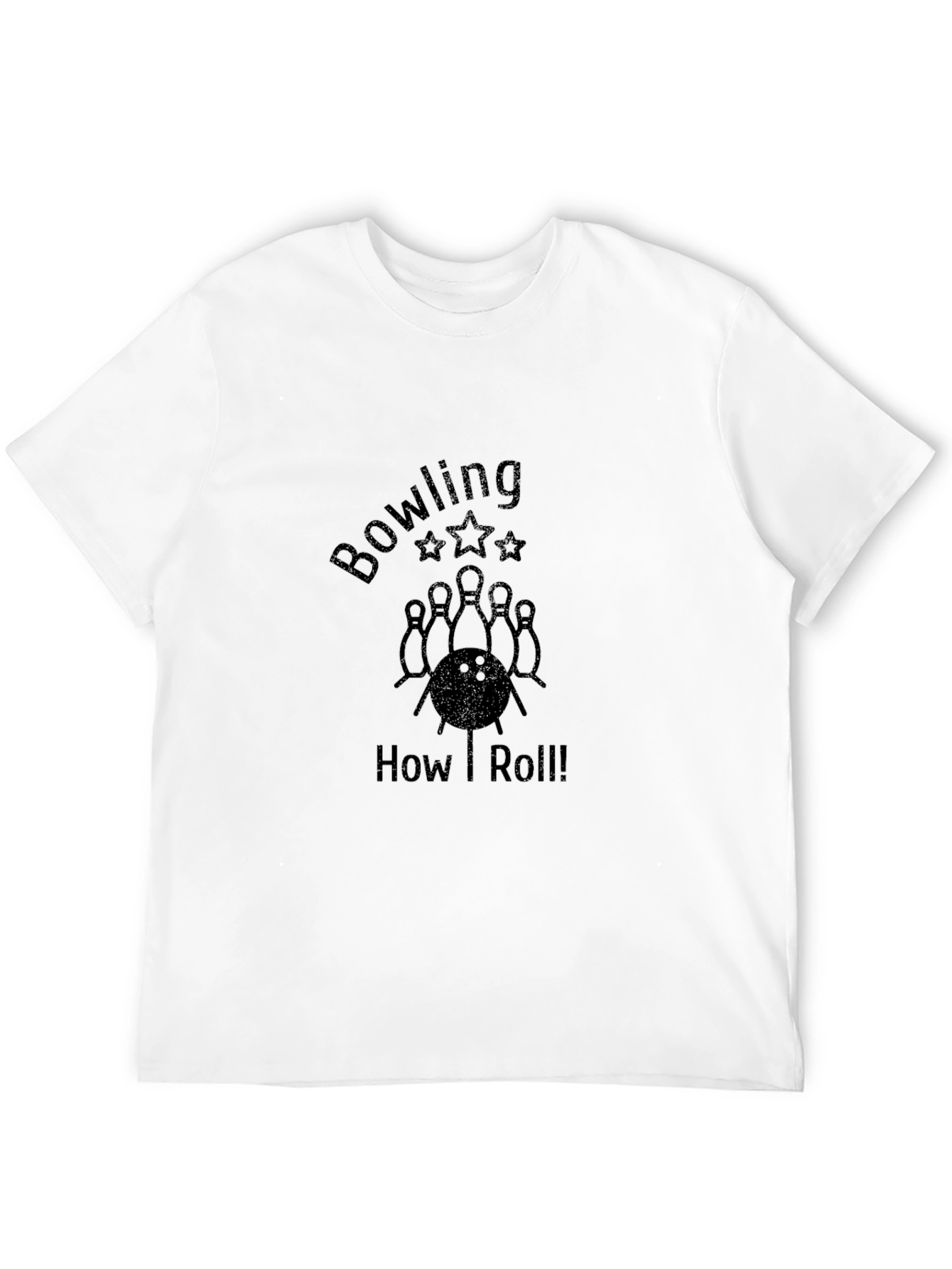 Bowling How I Roll! Mens Black Graphic Tee