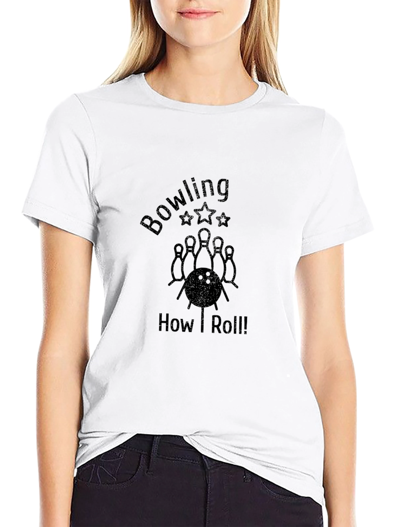 Bowling How I Roll! Mens Black Graphic Tee
