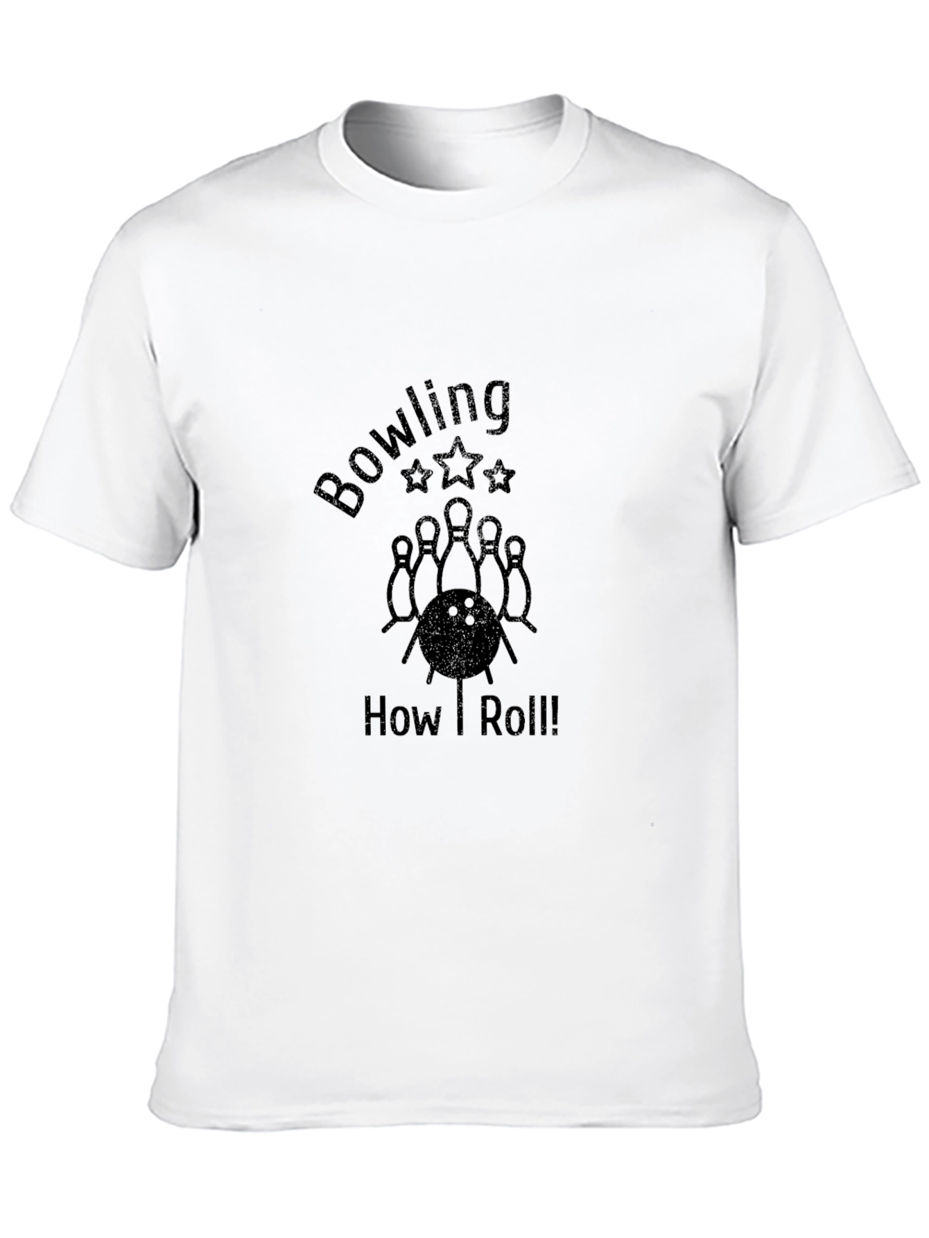 Bowling How I Roll! Mens Black Graphic Tee